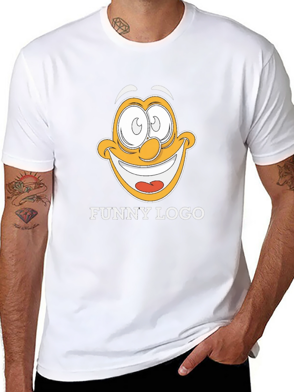 Funny Logo Graphic Black T-Shirt