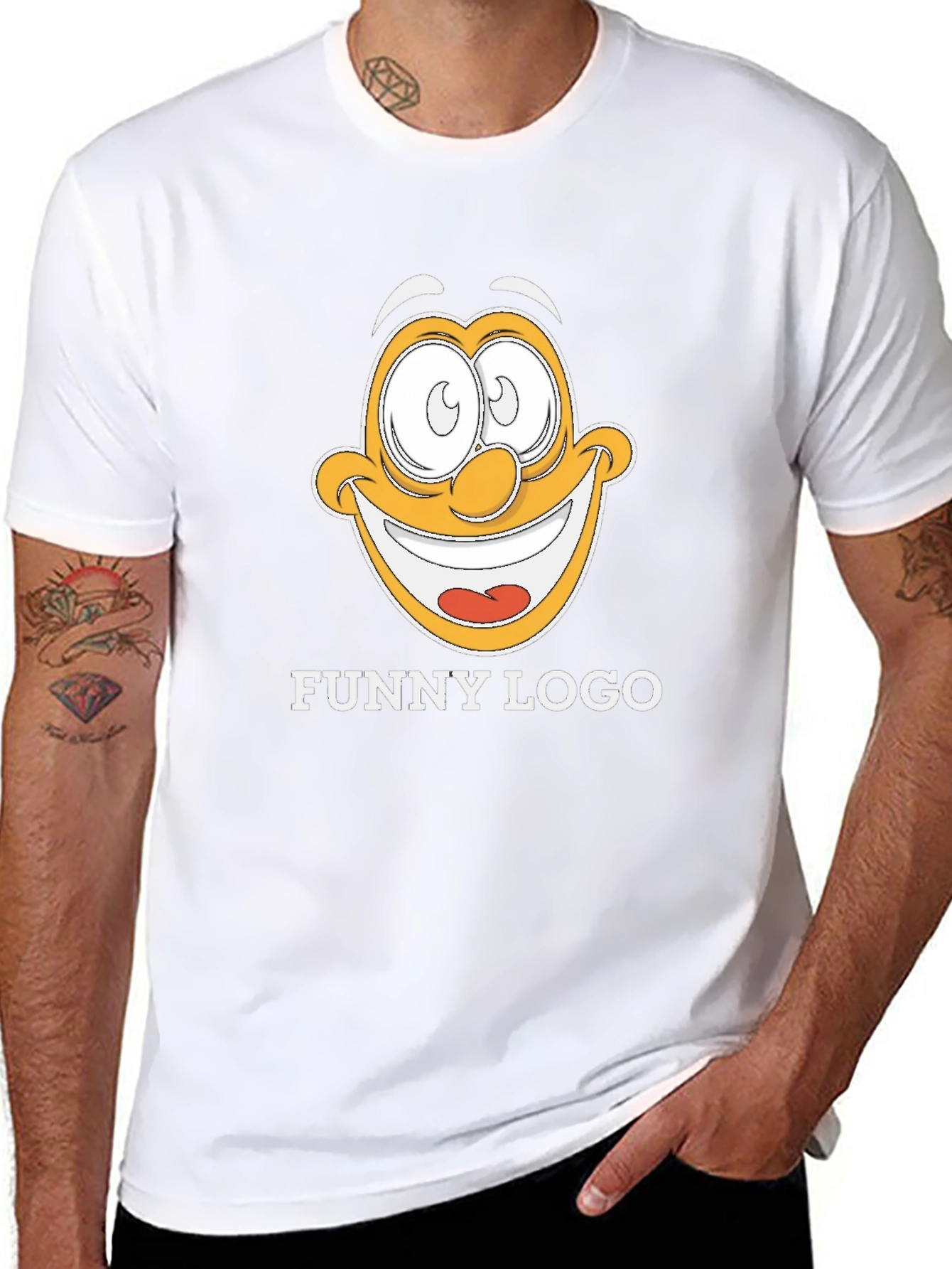 Funny Logo Graphic Black T-Shirt