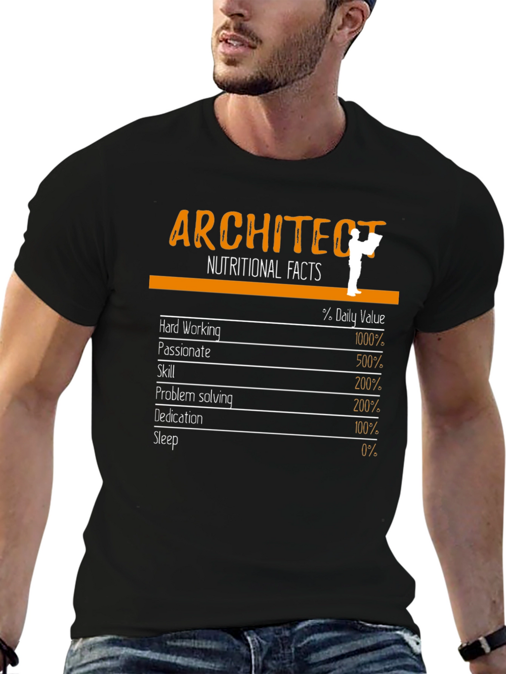 Architect Nutritional Facts Black T-Shirt