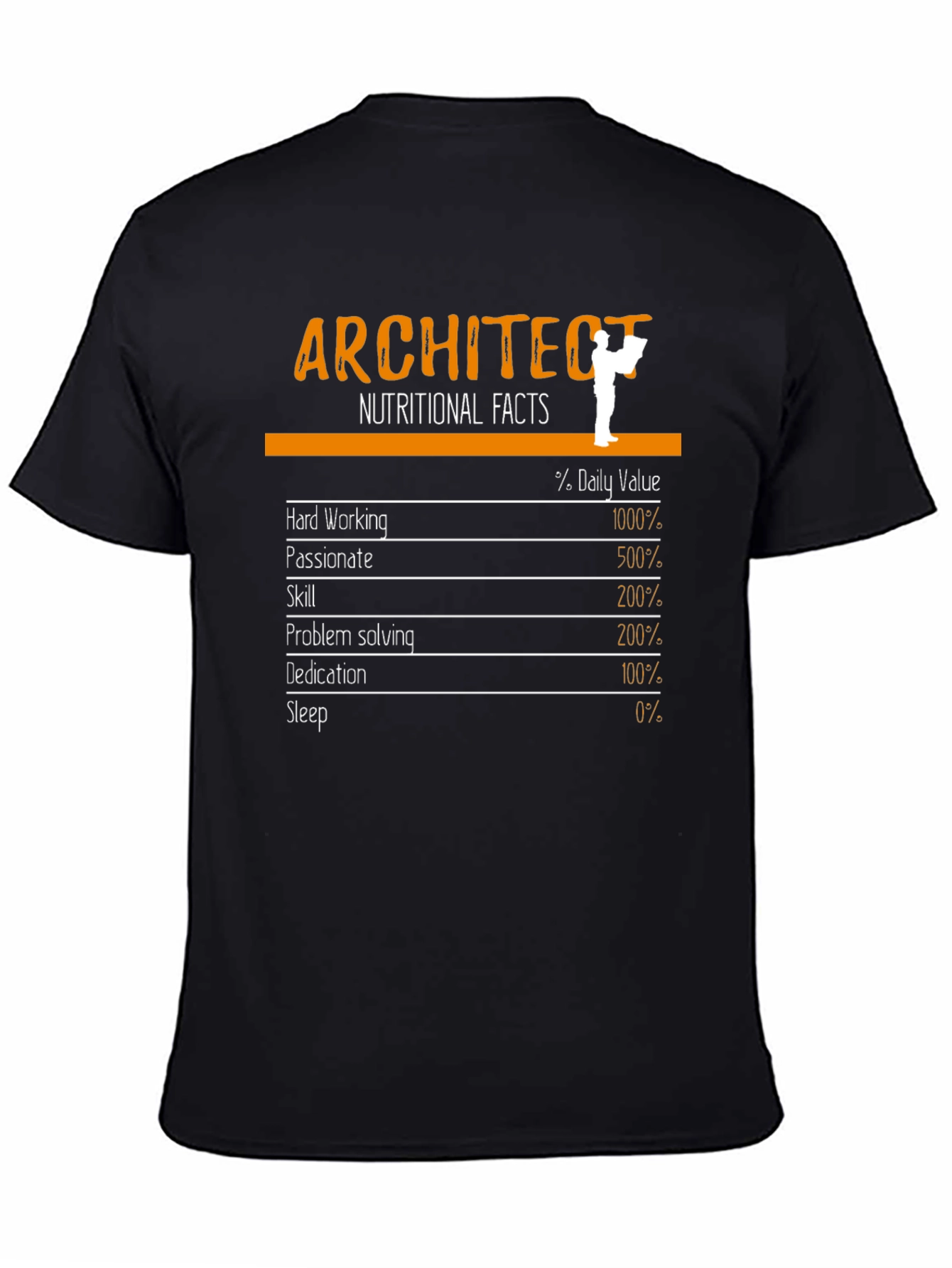 Architect Nutritional Facts Black T-Shirt