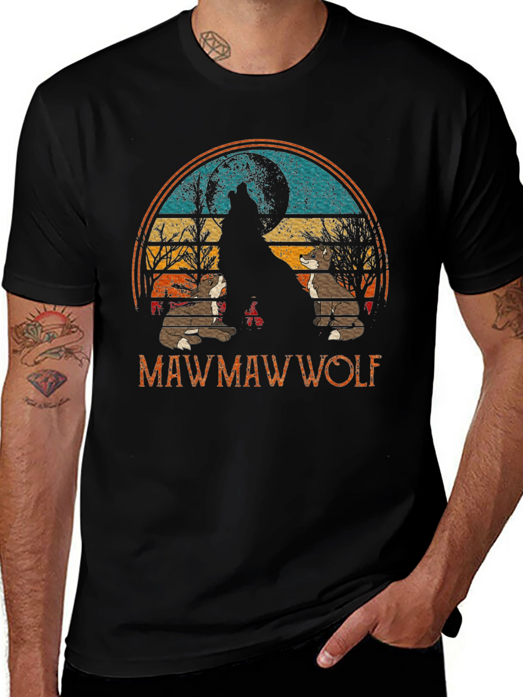 Mawmaw Wolf Graphic Tee - Black