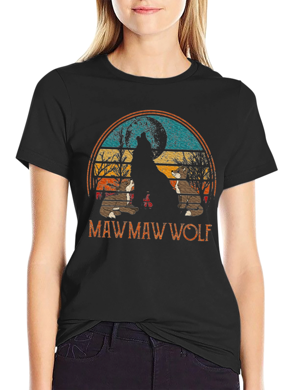 Mawmaw Wolf Graphic Tee - Black
