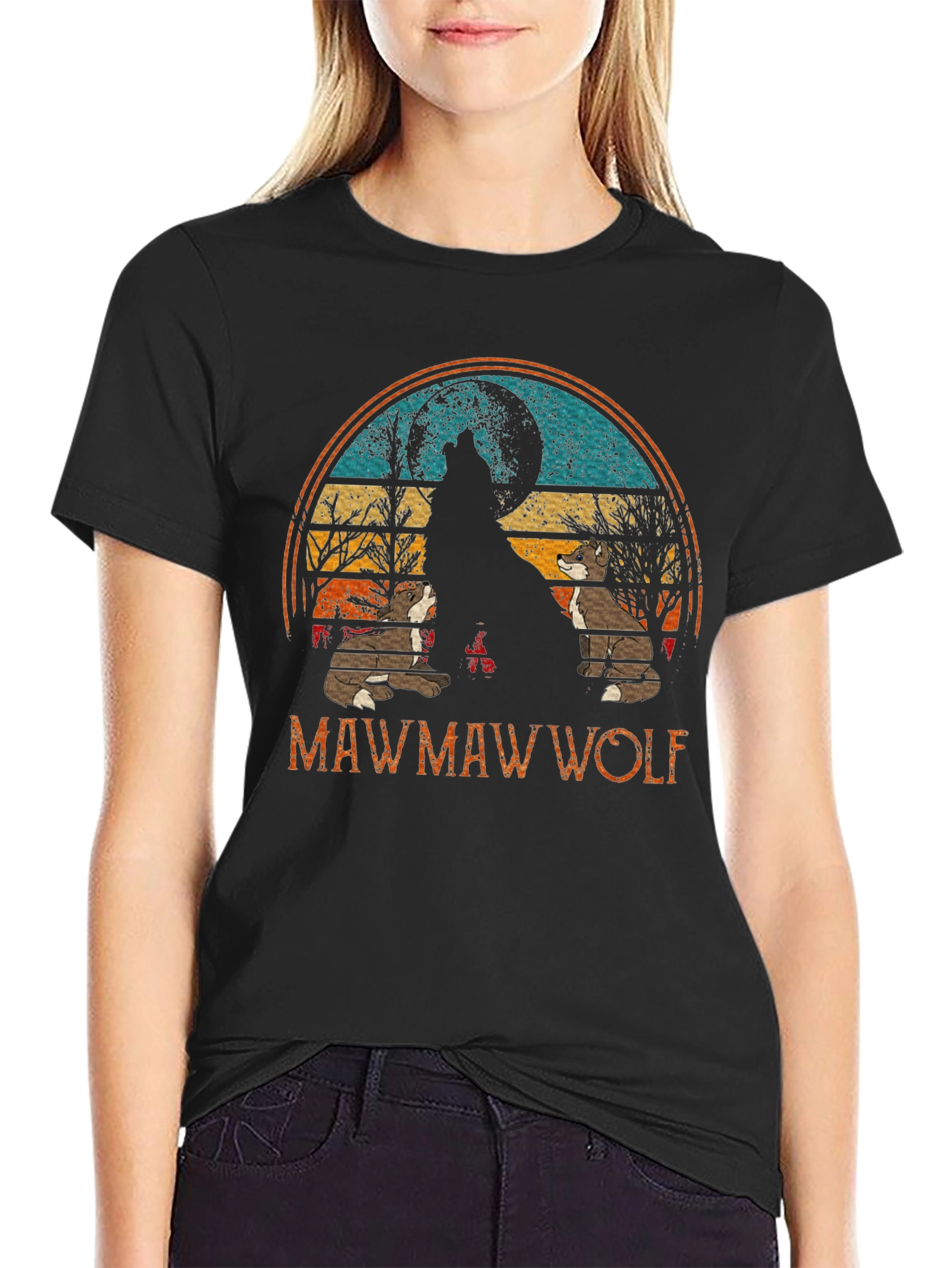 Mawmaw Wolf Graphic Tee - Black