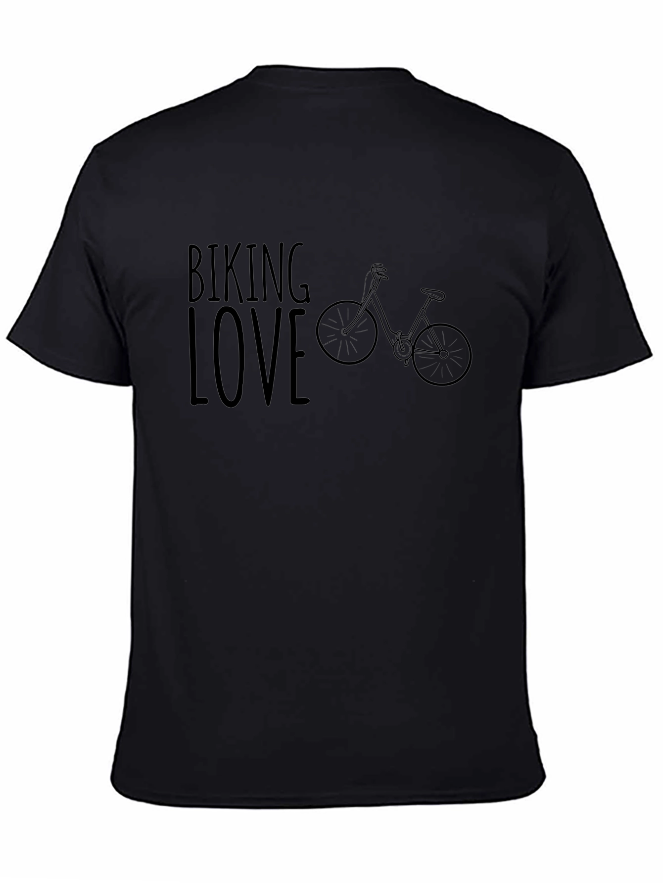 Biking Love Graphic Tee - Black Cotton Shirt