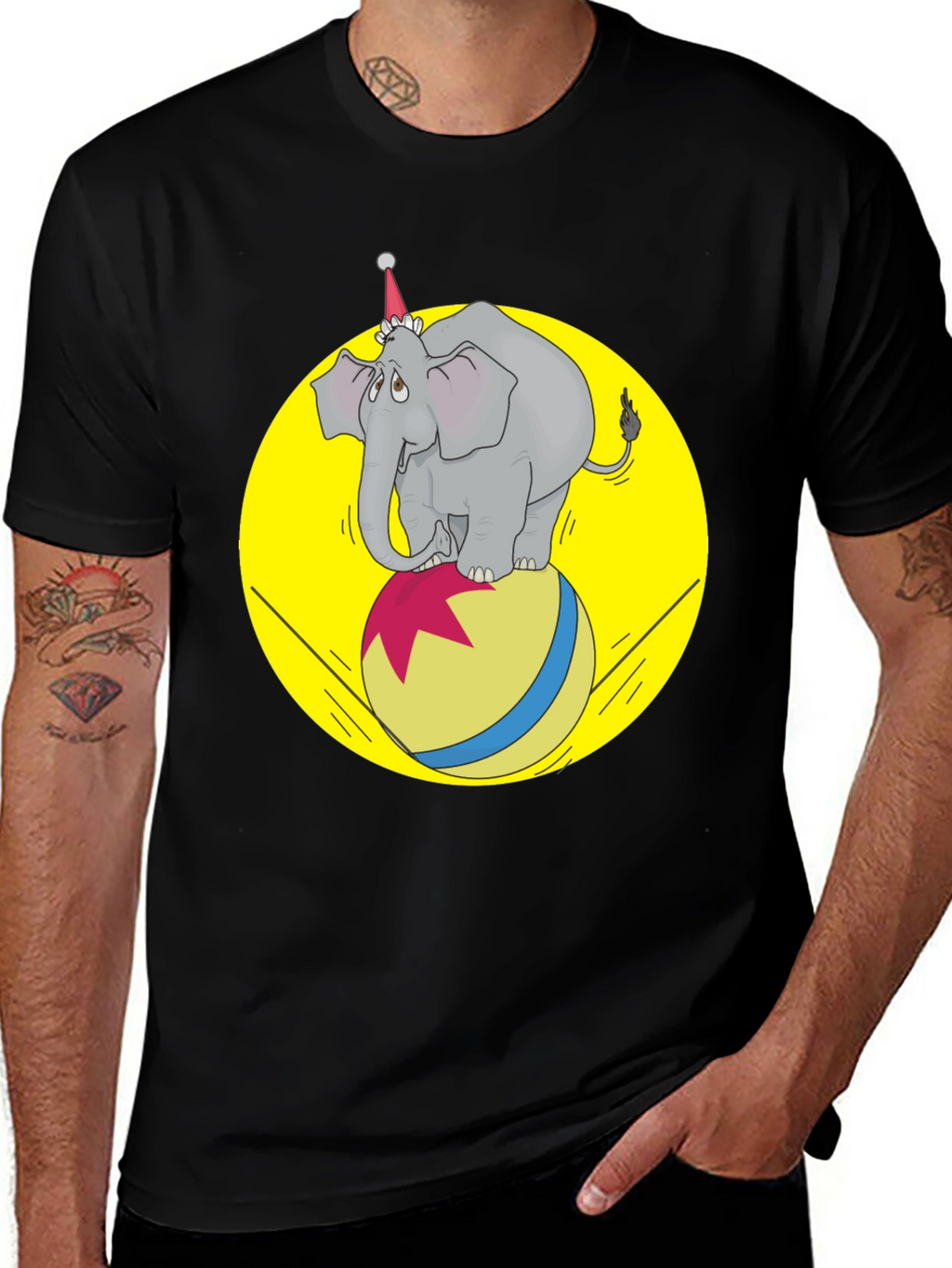 Circus Elephant T-Shirt - Novelty Graphic Tee
