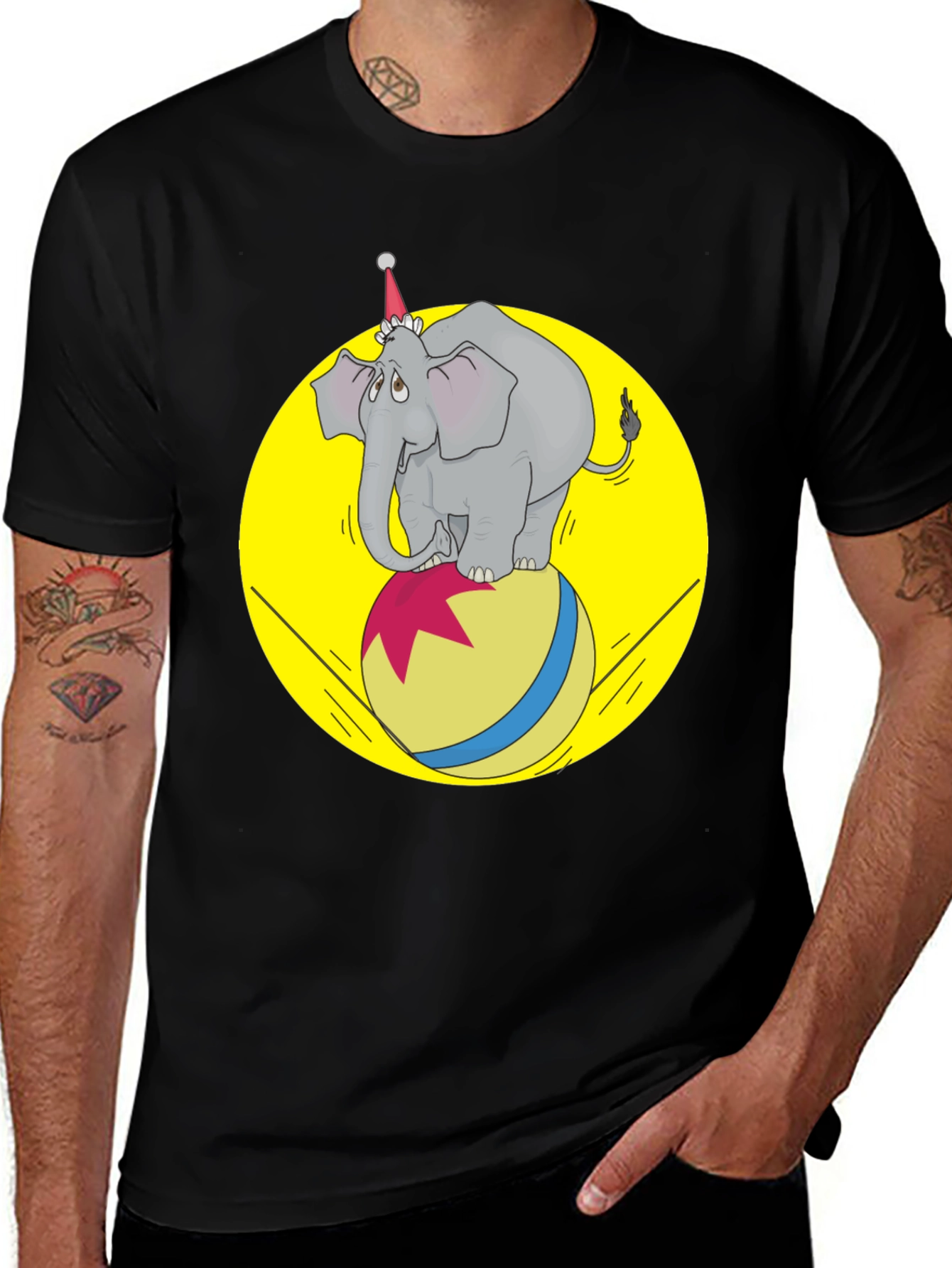 Circus Elephant T-Shirt - Novelty Graphic Tee
