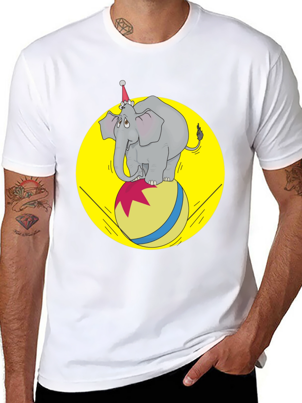 Circus Elephant T-Shirt - Novelty Graphic Tee