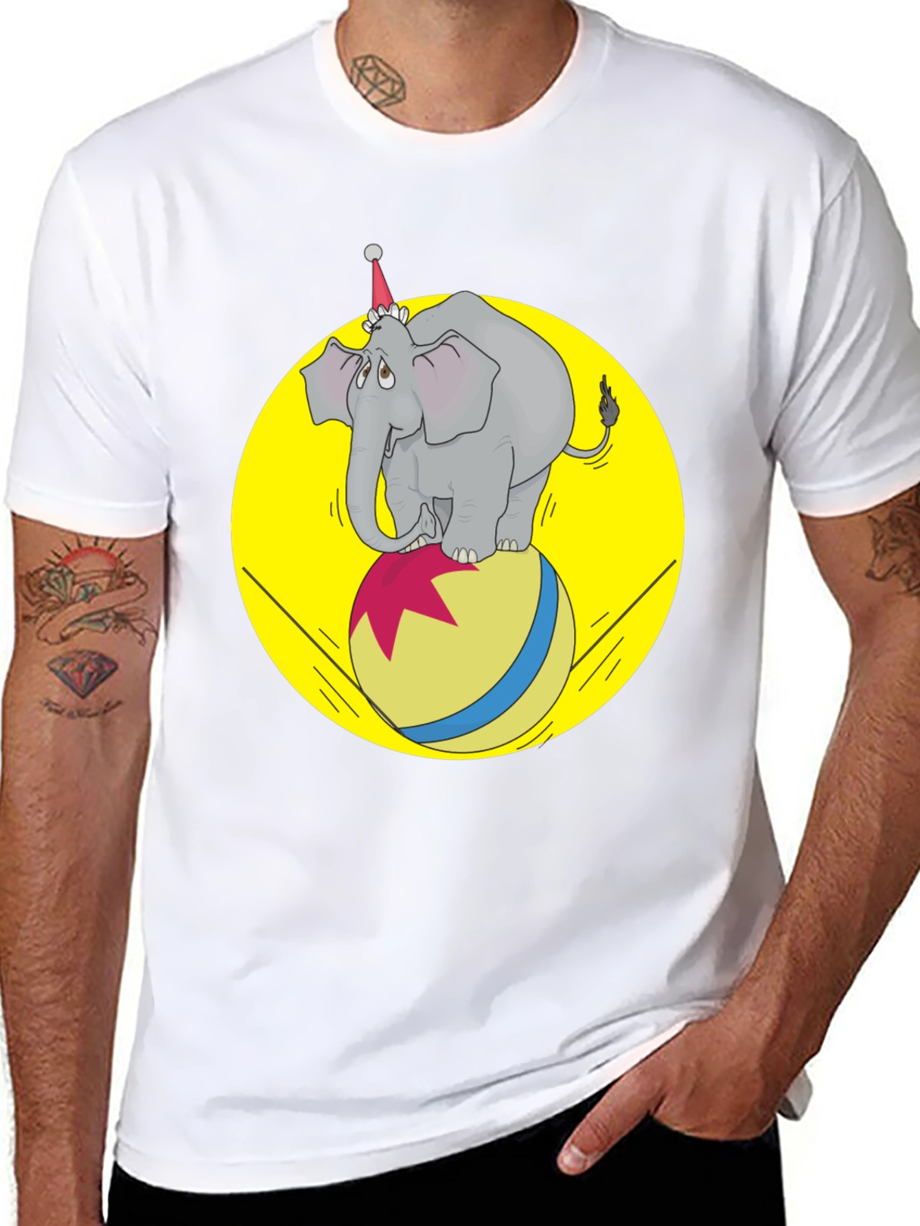 Circus Elephant T-Shirt - Novelty Graphic Tee