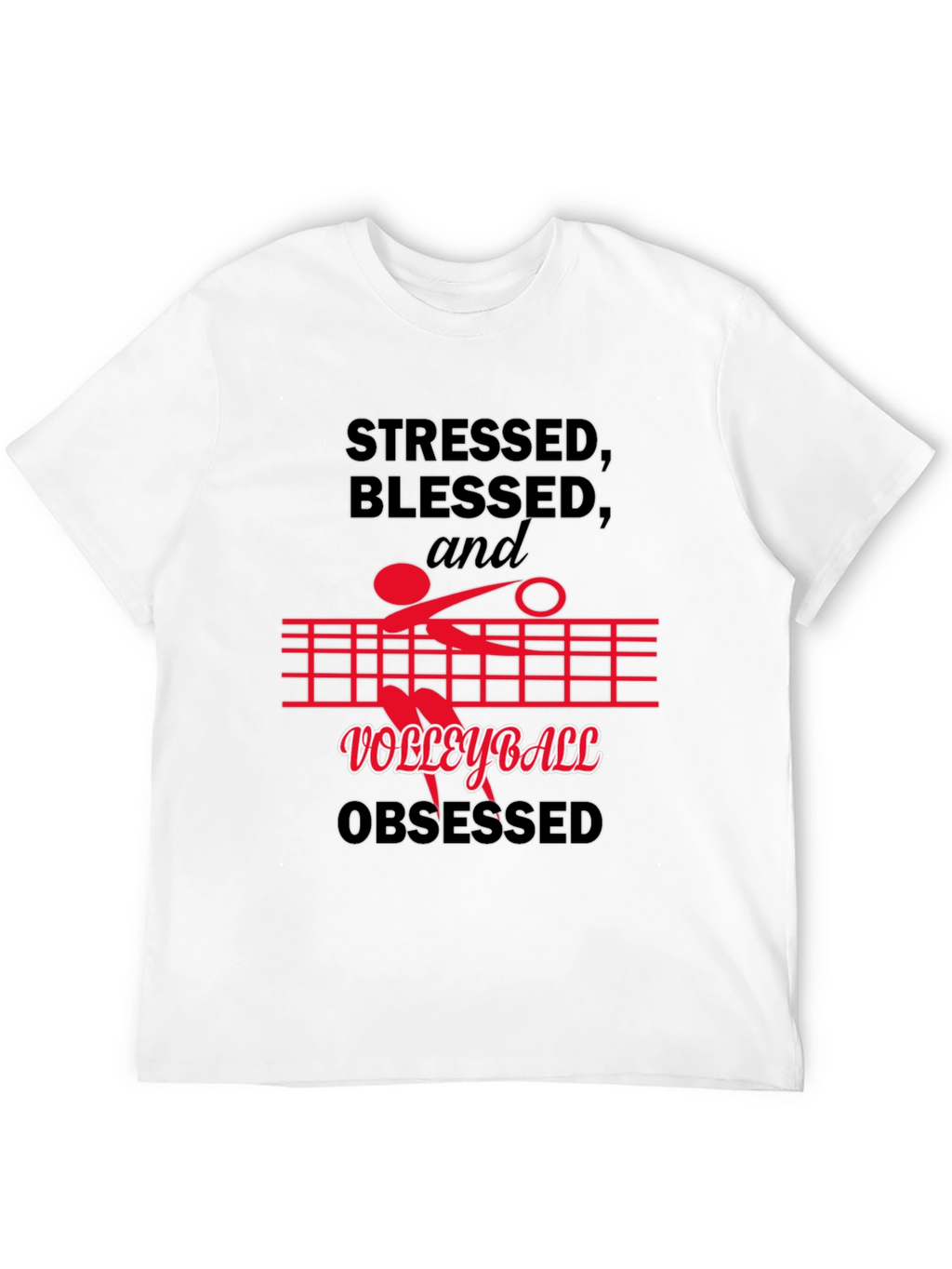 Stressed Blessed Volleyball Obsessed Graphic Tee