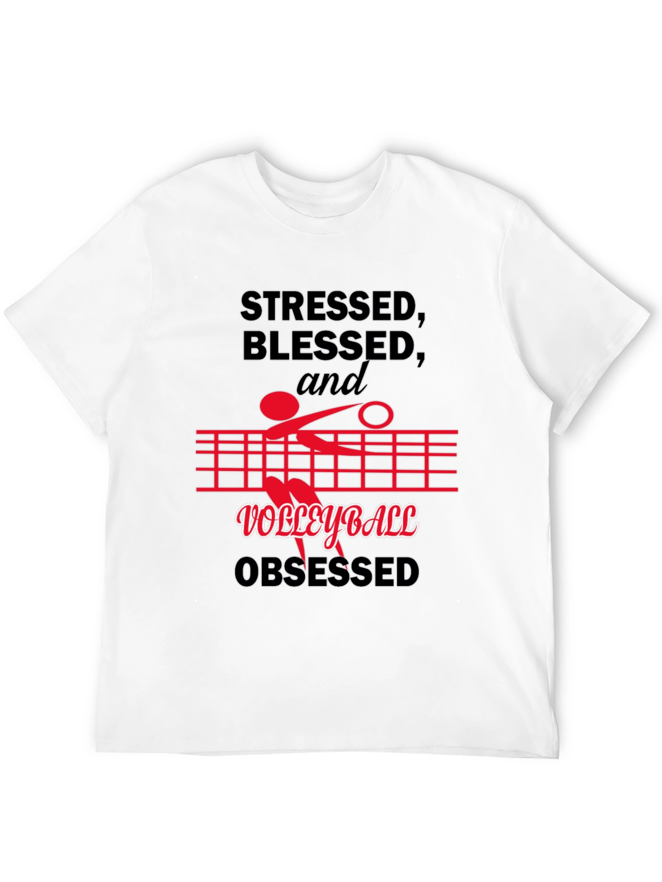 Stressed Blessed Volleyball Obsessed Graphic Tee