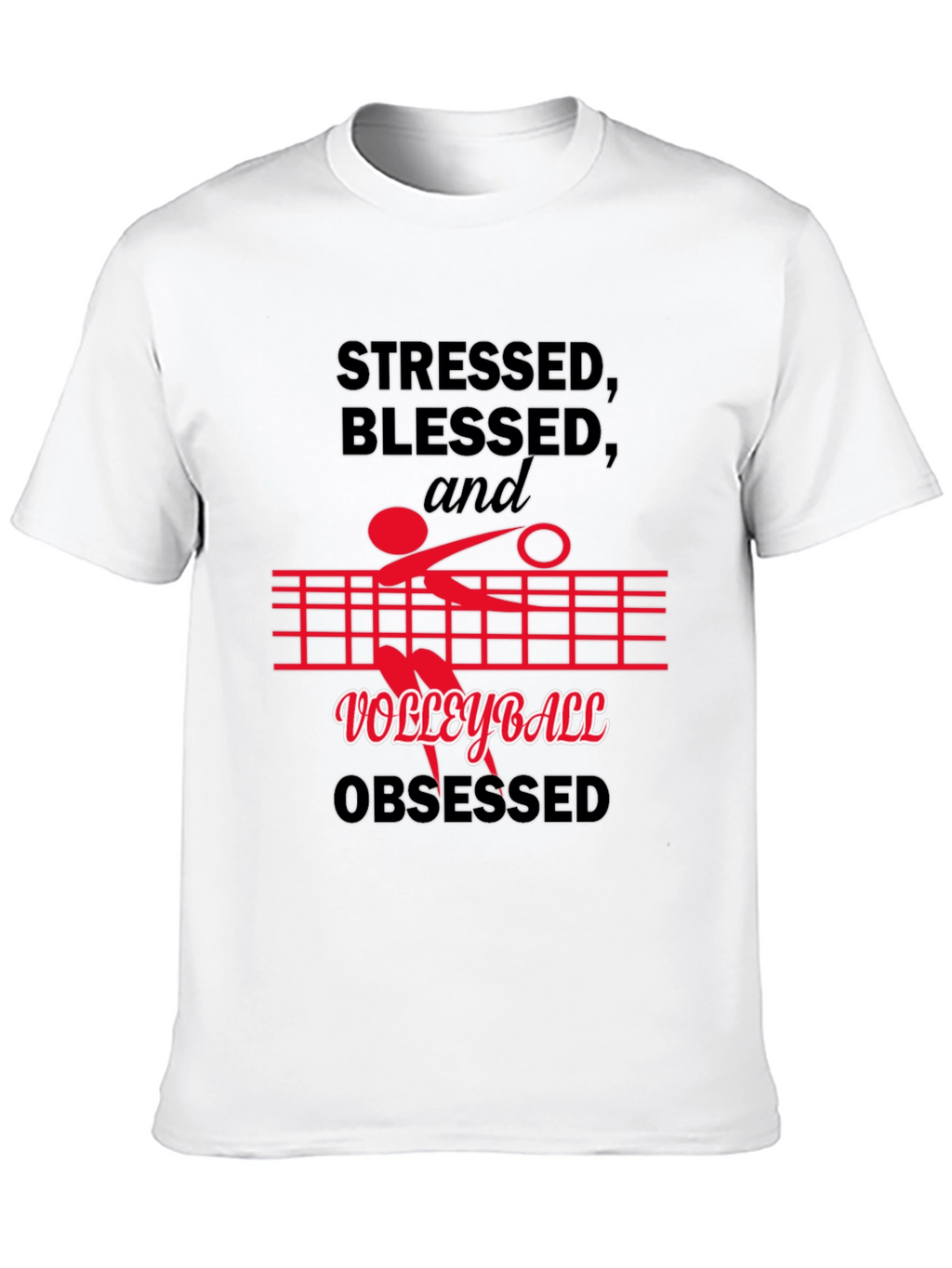 Stressed Blessed Volleyball Obsessed Graphic Tee