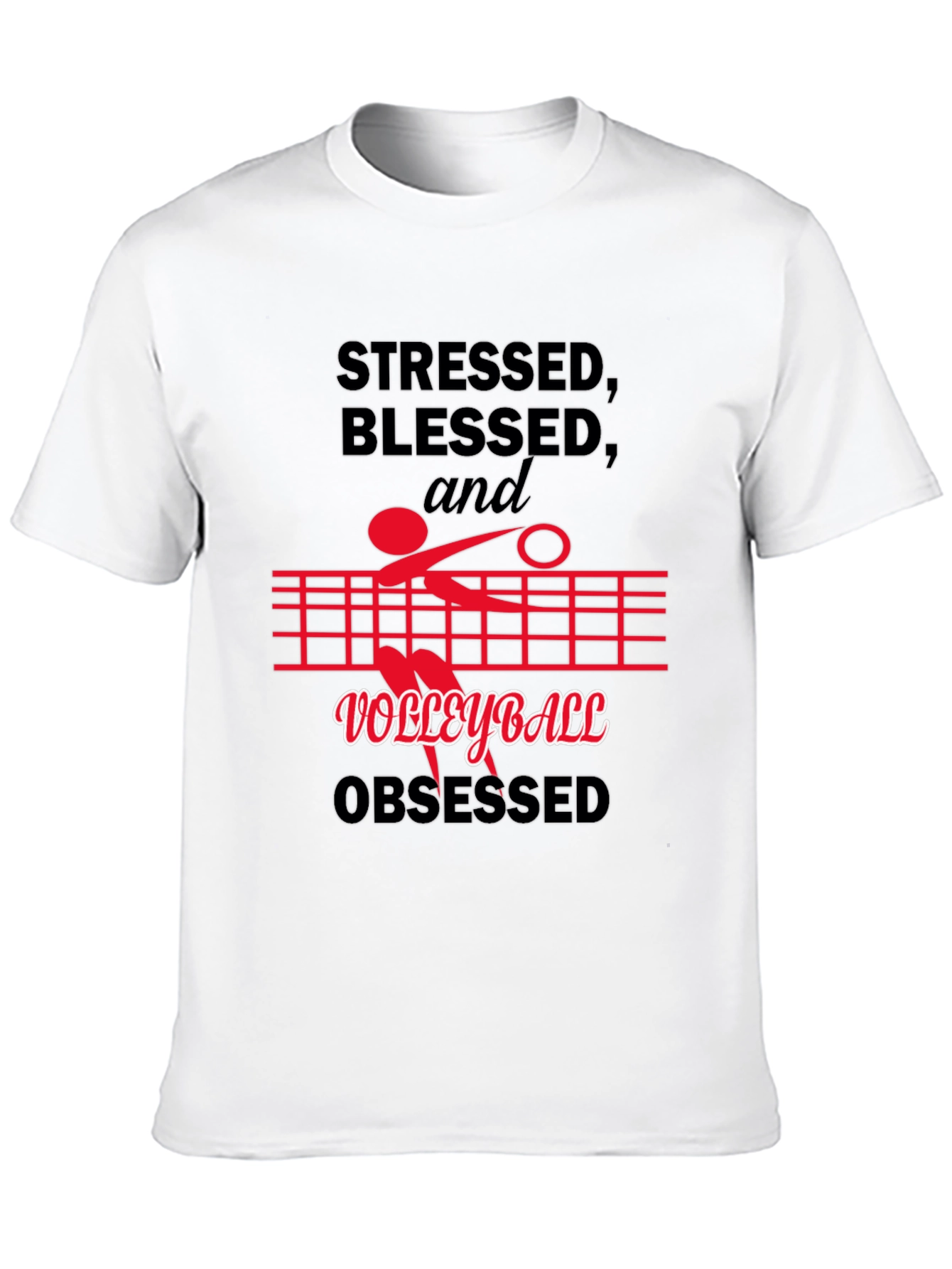 Stressed Blessed Volleyball Obsessed Graphic Tee