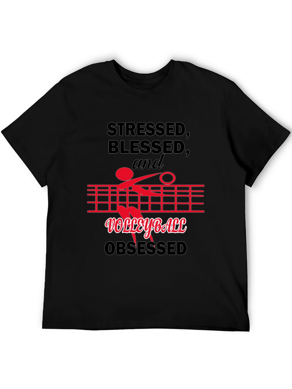 Stressed Blessed Volleyball Obsessed Graphic Tee