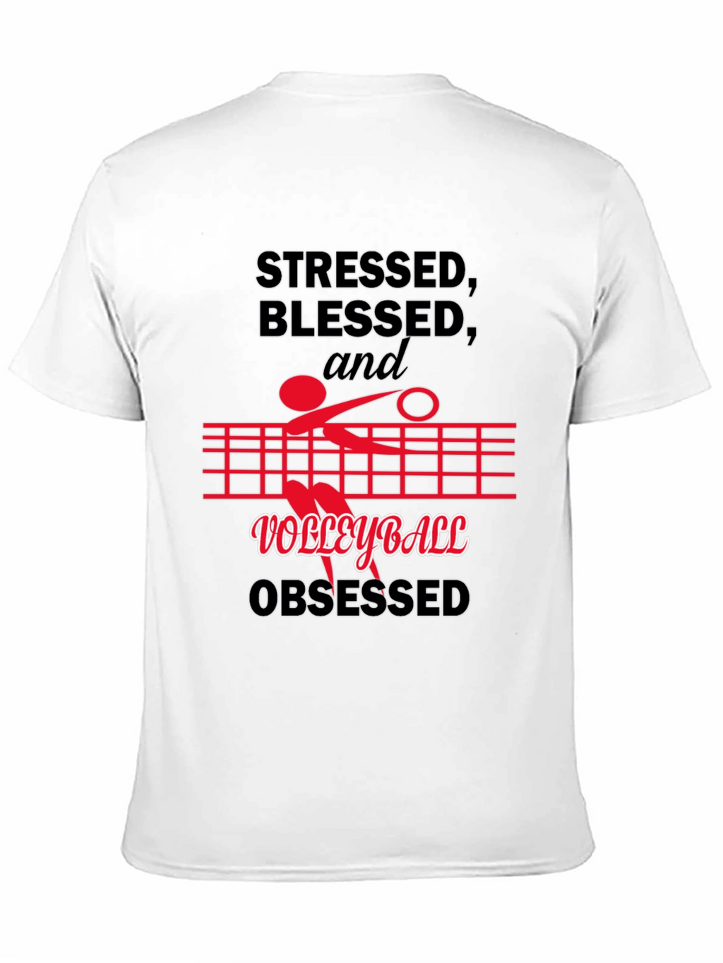 Stressed Blessed Volleyball Obsessed Graphic Tee