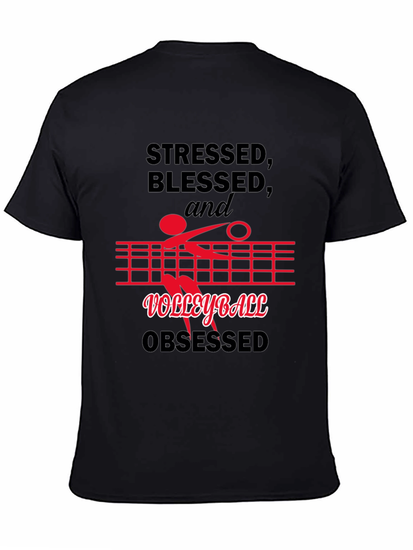 Stressed Blessed Volleyball Obsessed Graphic Tee