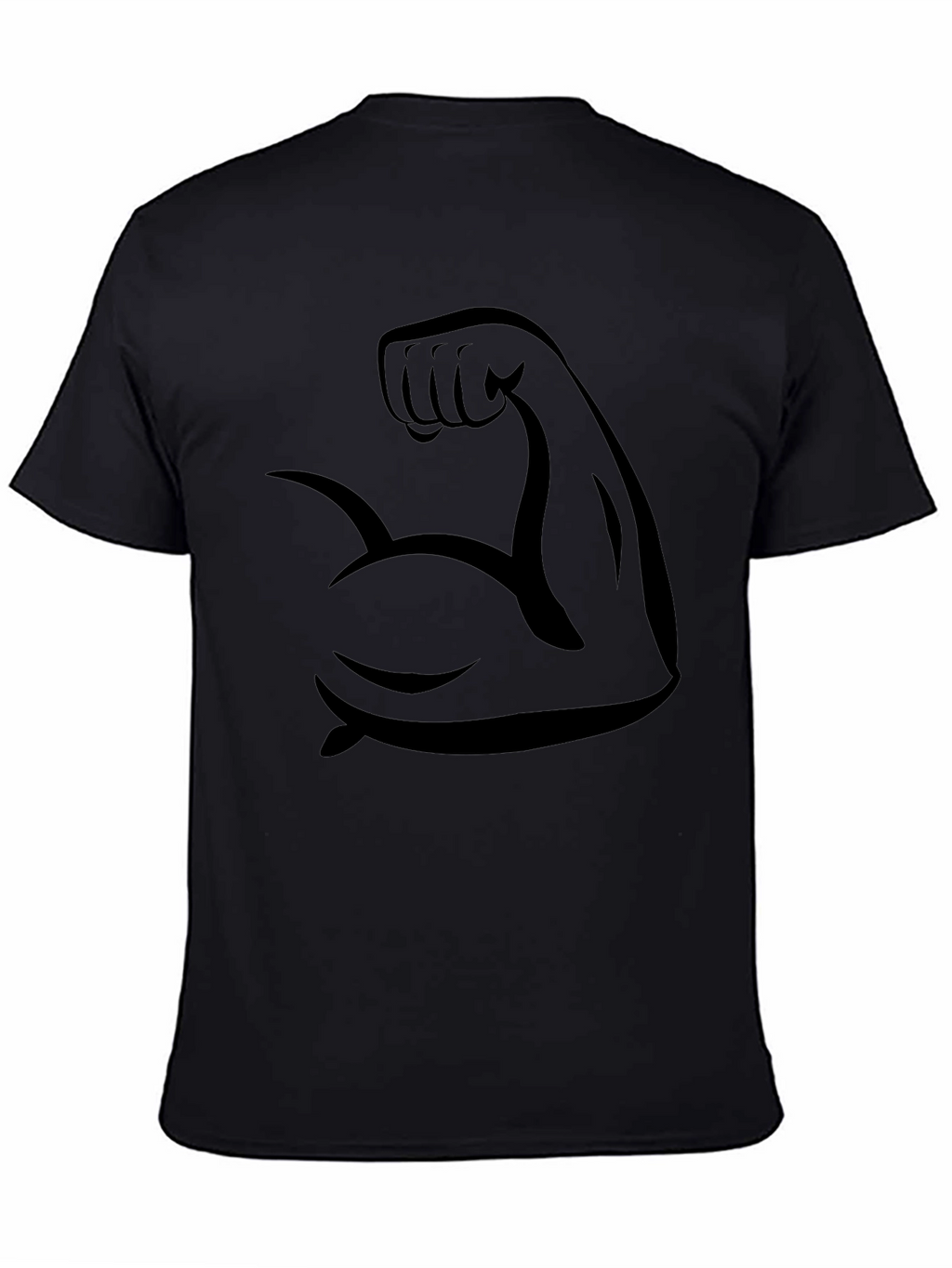 Muscle Arm Graphic Black T-Shirt