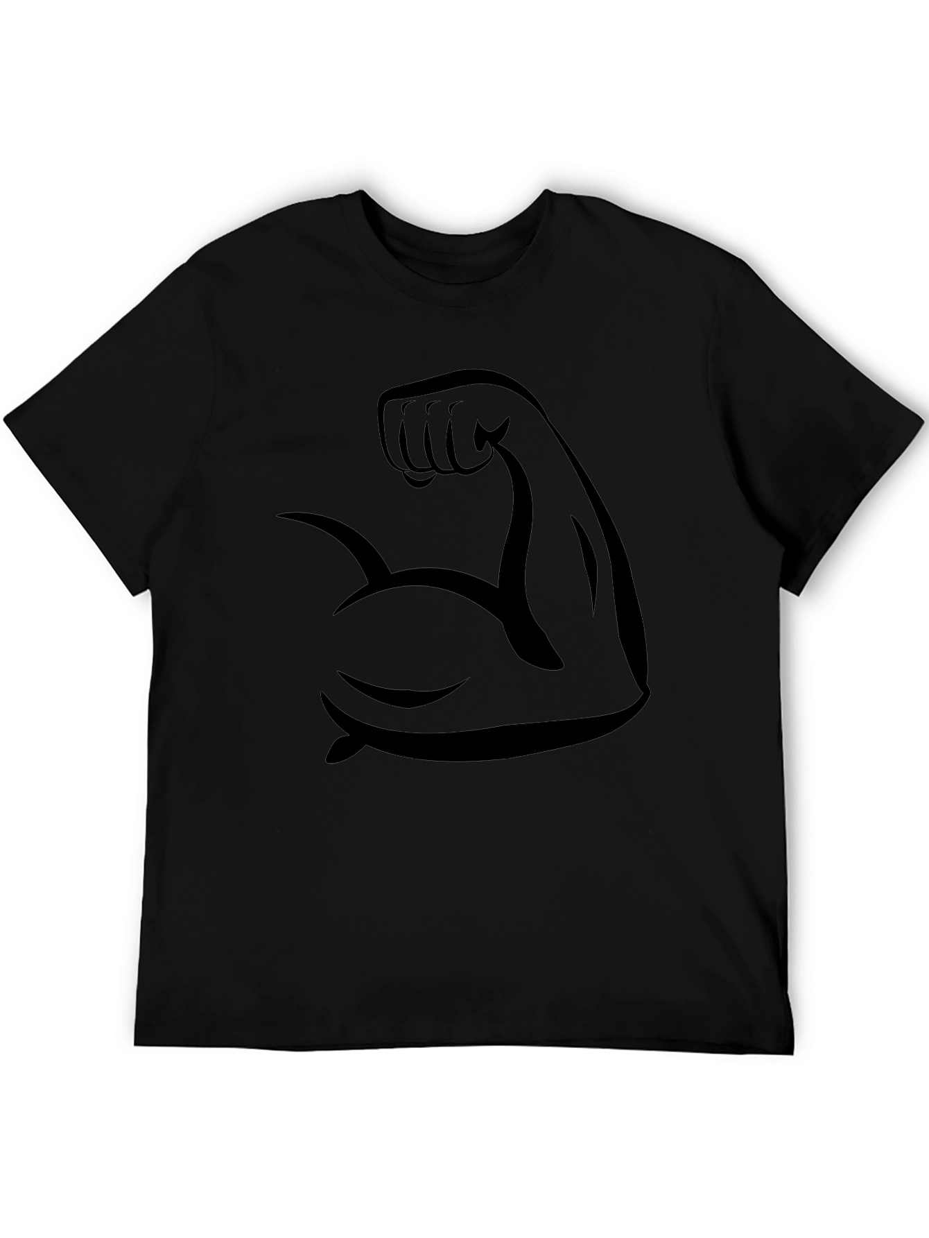 Muscle Arm Graphic Black T-Shirt