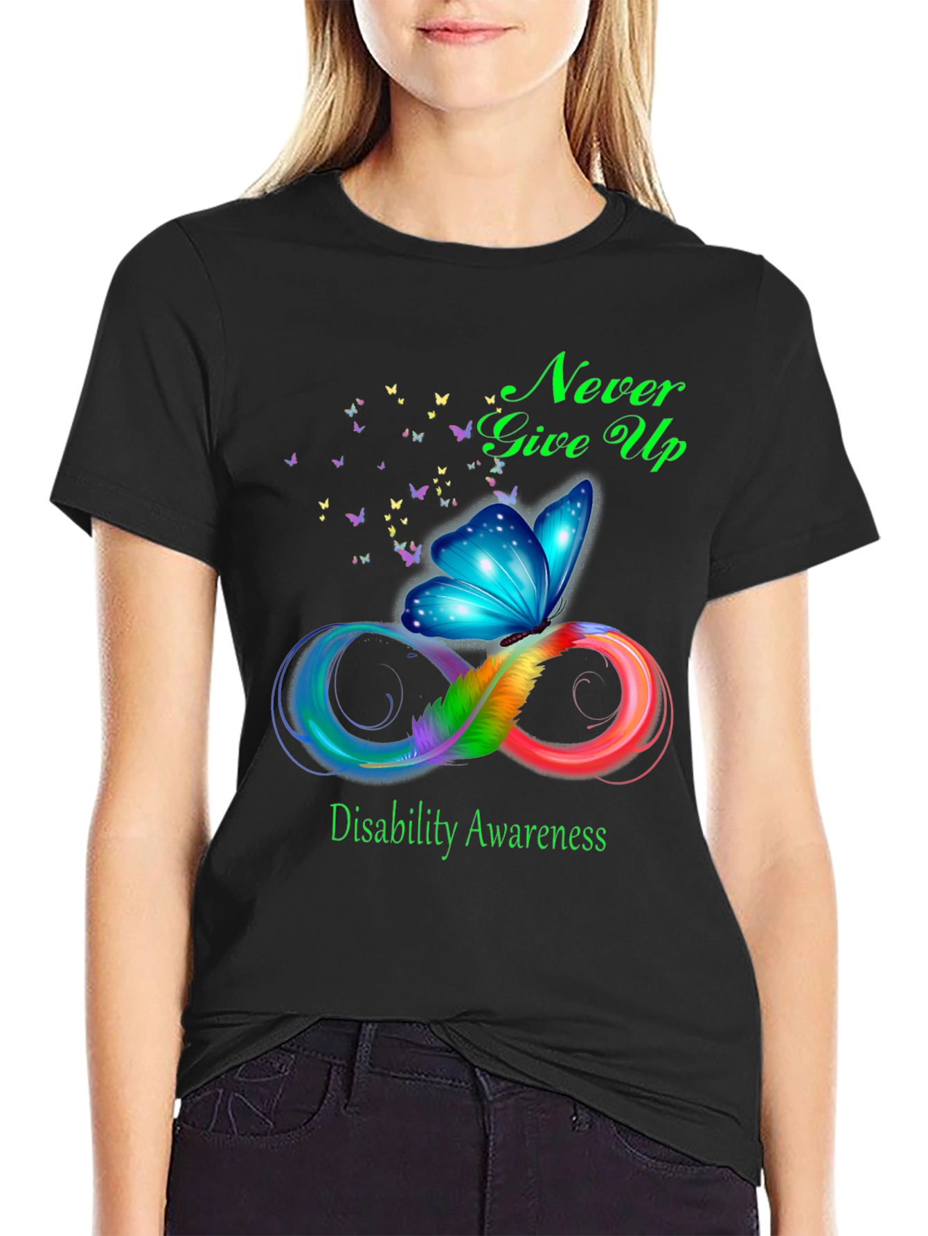 Disability Awareness Butterfly Infinity T-Shirt