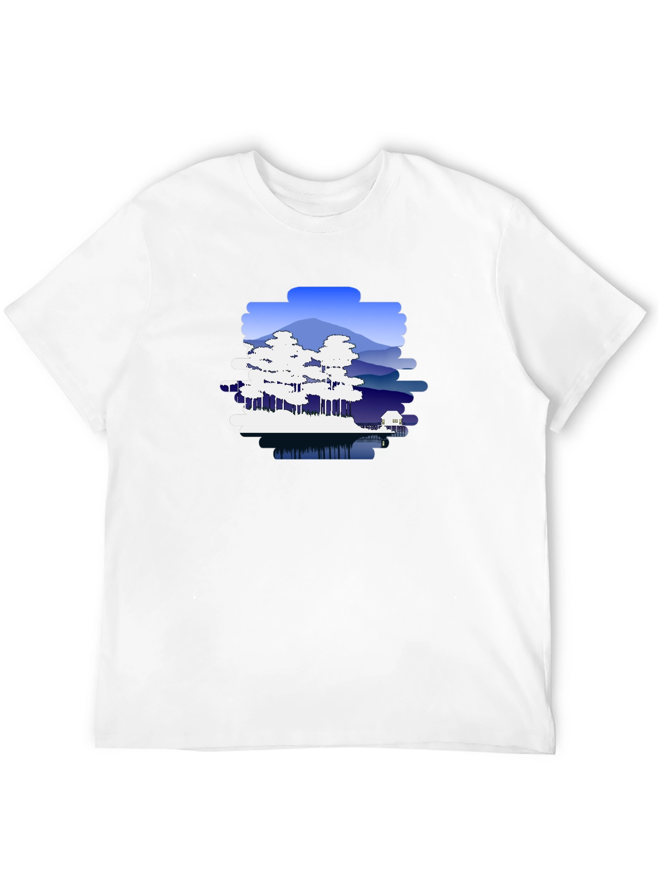 Nature Scene Graphic Black T-Shirt