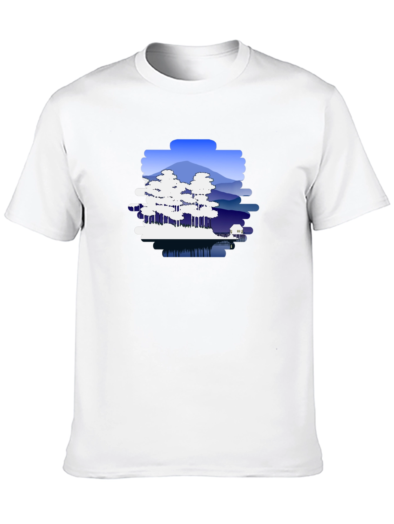 Nature Scene Graphic Black T-Shirt