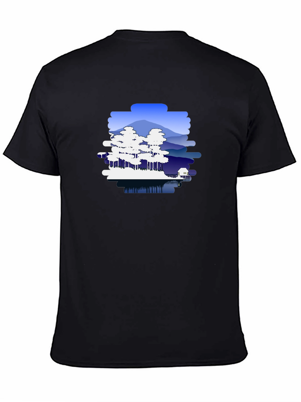 Nature Scene Graphic Black T-Shirt