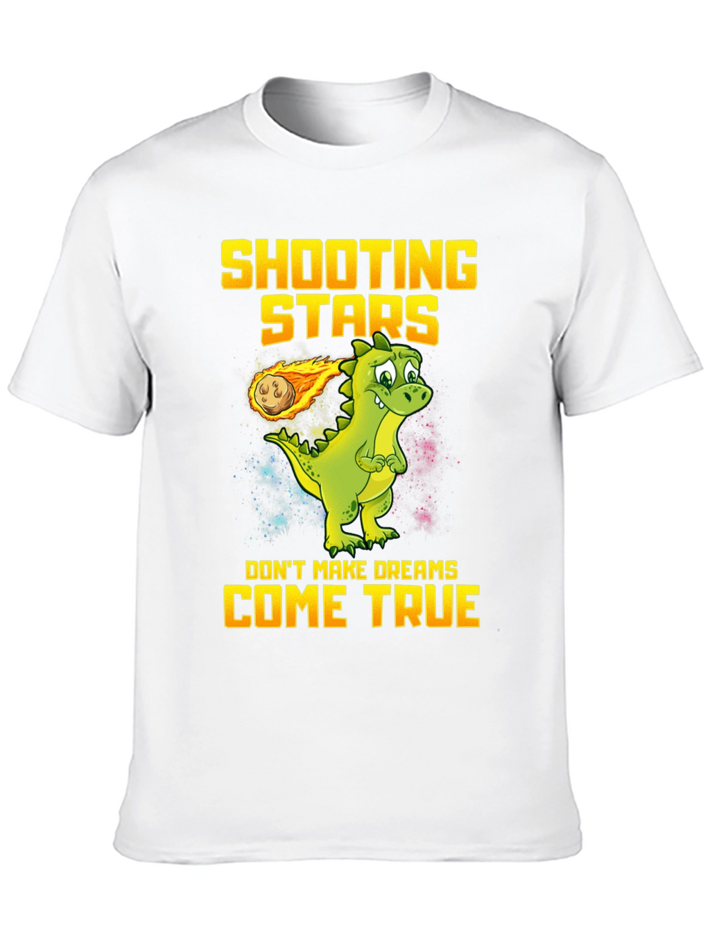 Shooting Stars Dinosaur Graphic T-Shirt