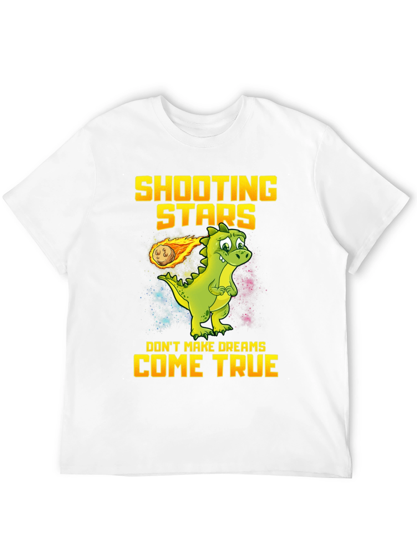 Shooting Stars Dinosaur Graphic T-Shirt