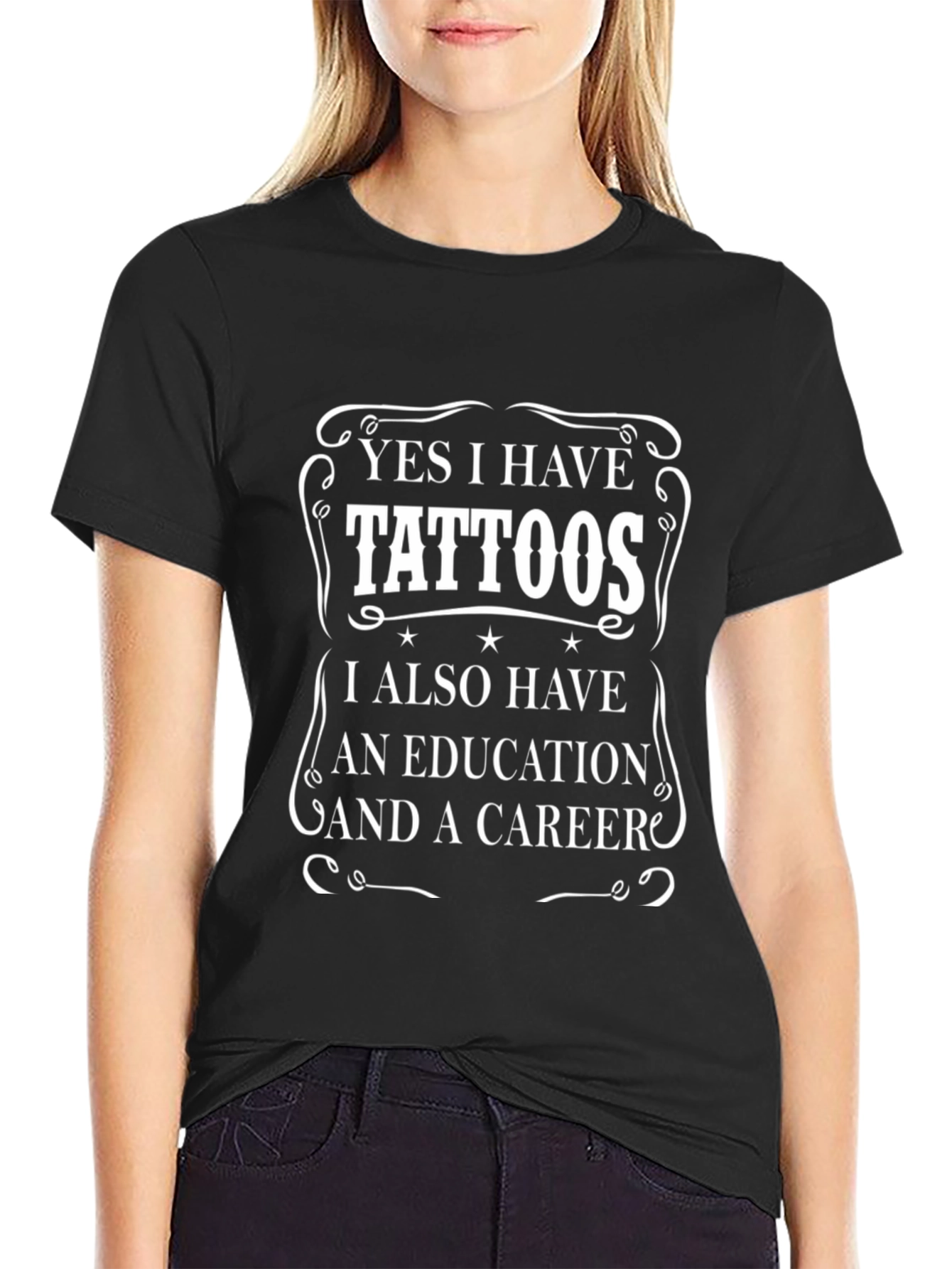 Tattoos Education Career T-Shirt - Black