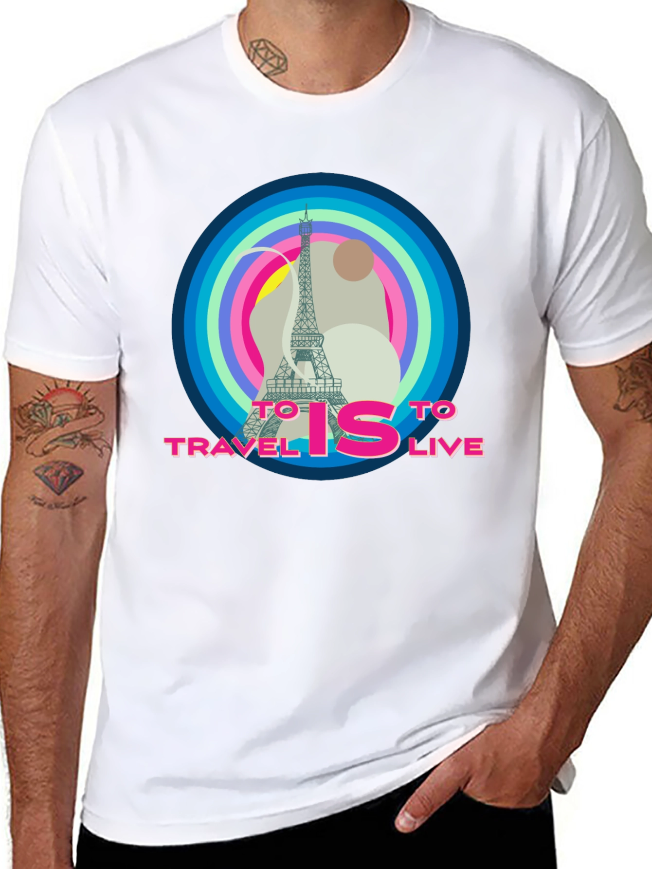 Paris Travel Graphic Tee - To Travel is to Live