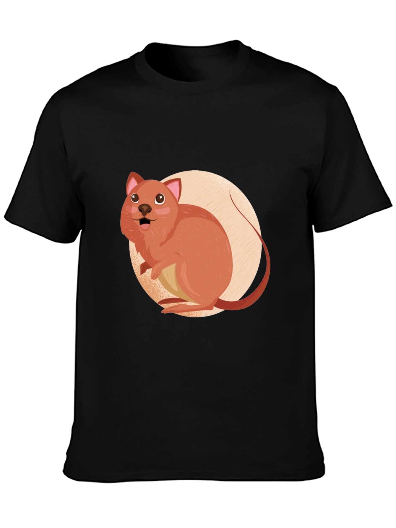 Cute Quokka T-Shirt - Black Cotton Tee