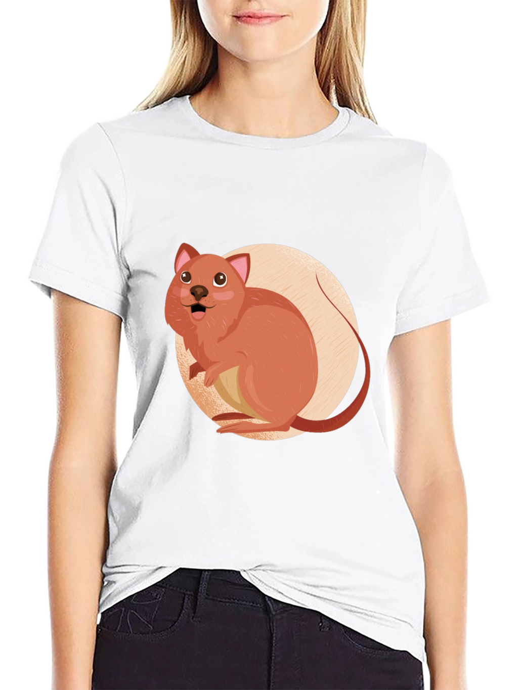 Cute Quokka T-Shirt - Black Cotton Tee