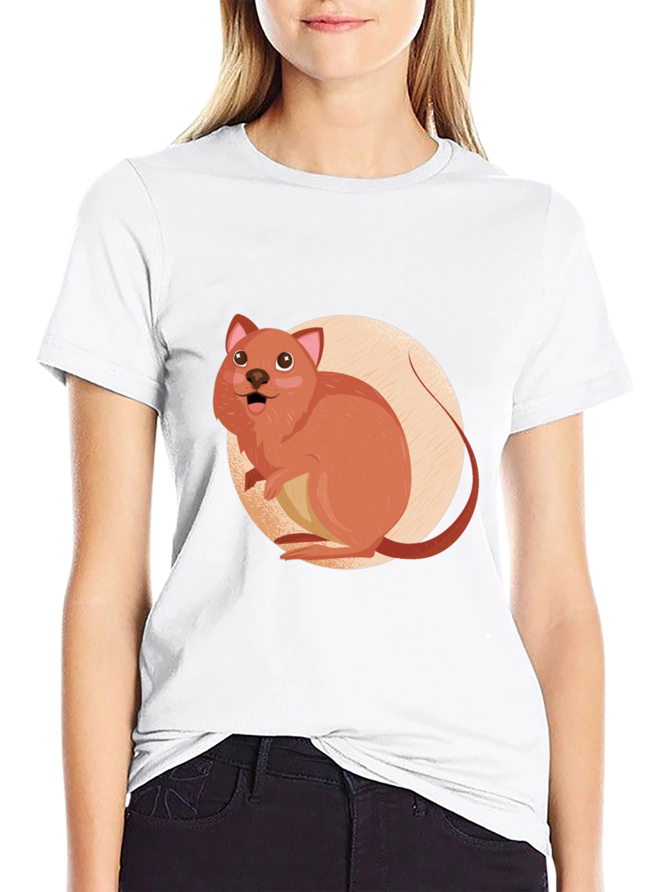 Cute Quokka T-Shirt - Black Cotton Tee