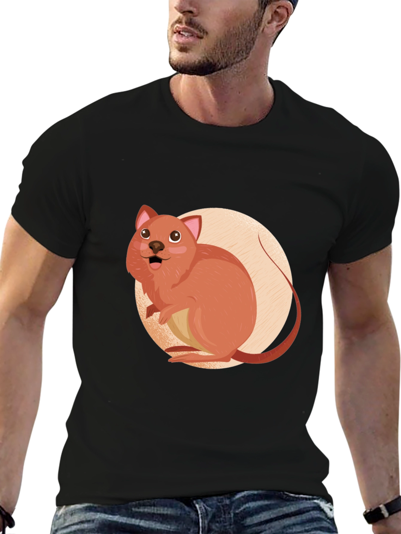 Cute Quokka T-Shirt - Black Cotton Tee