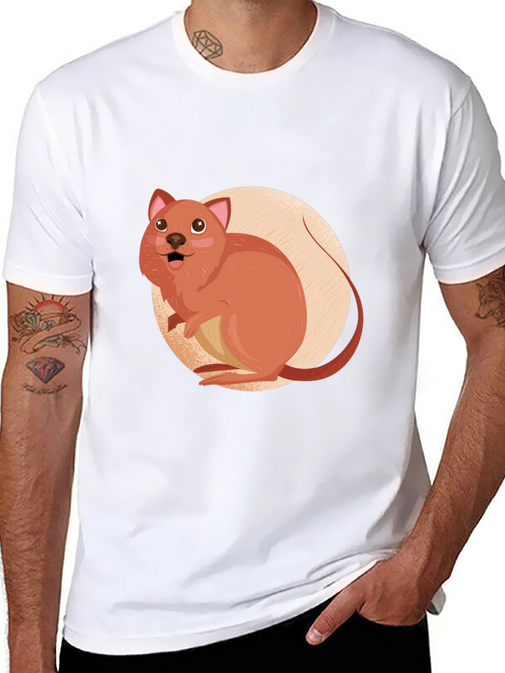 Cute Quokka T-Shirt - Black Cotton Tee