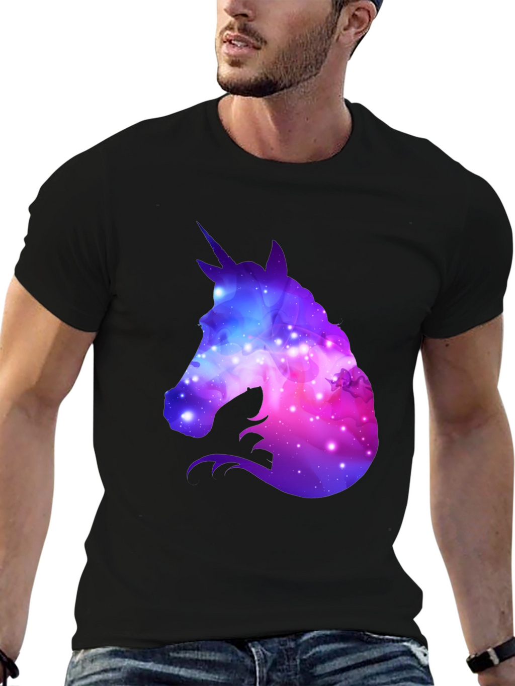 Galaxy Unicorn Black T-Shirt