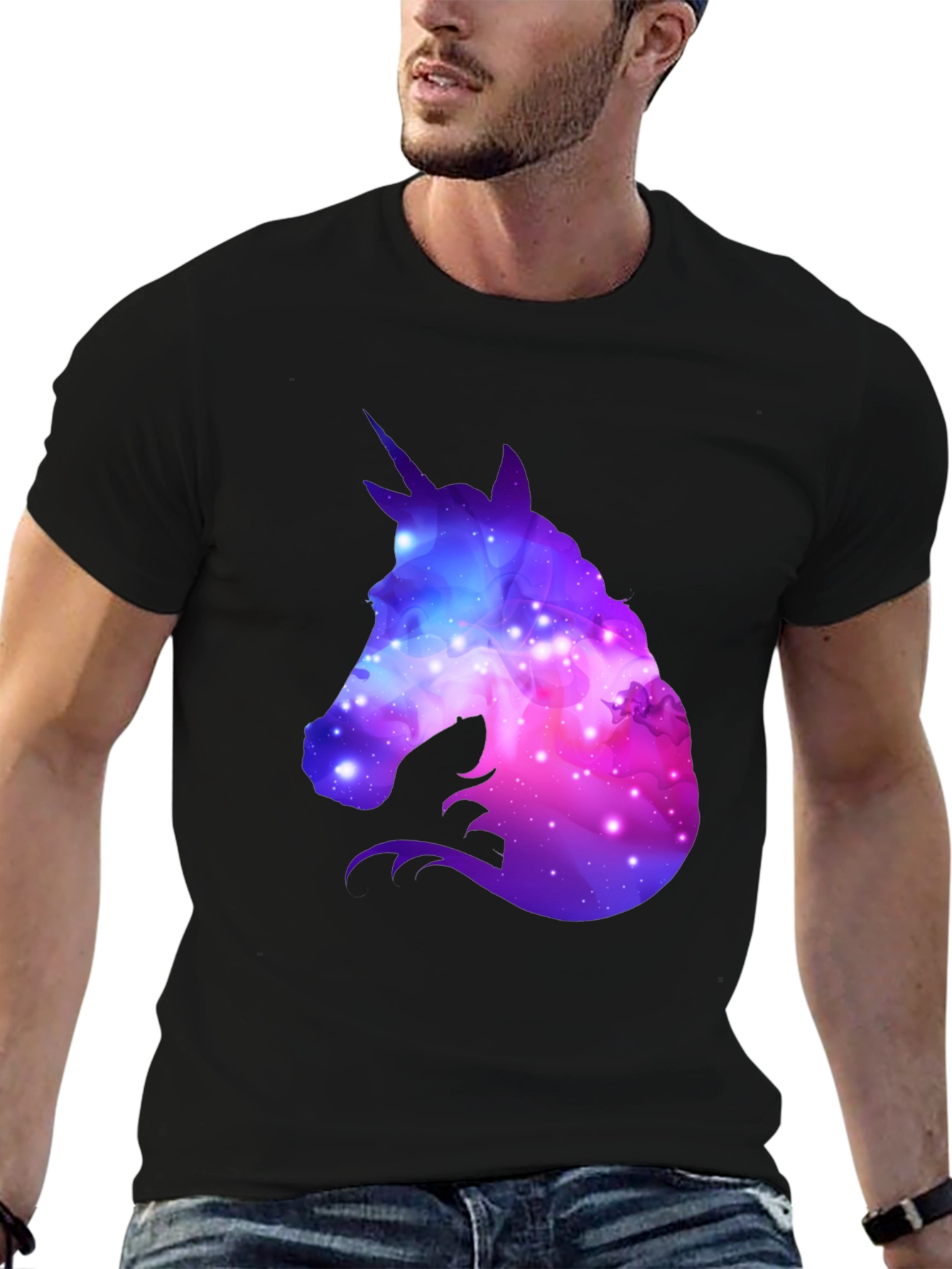 Galaxy Unicorn Black T-Shirt