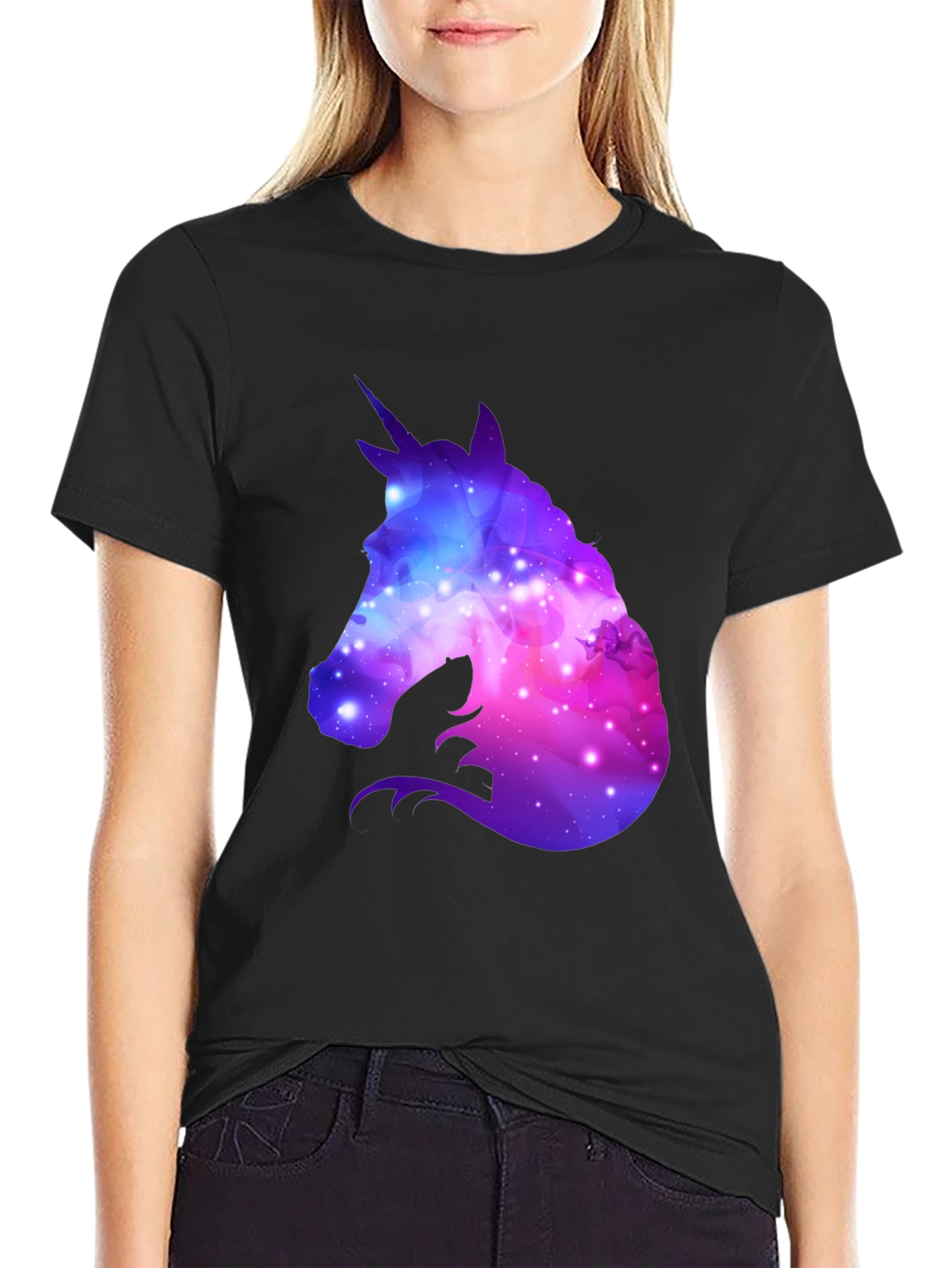 Galaxy Unicorn Black T-Shirt