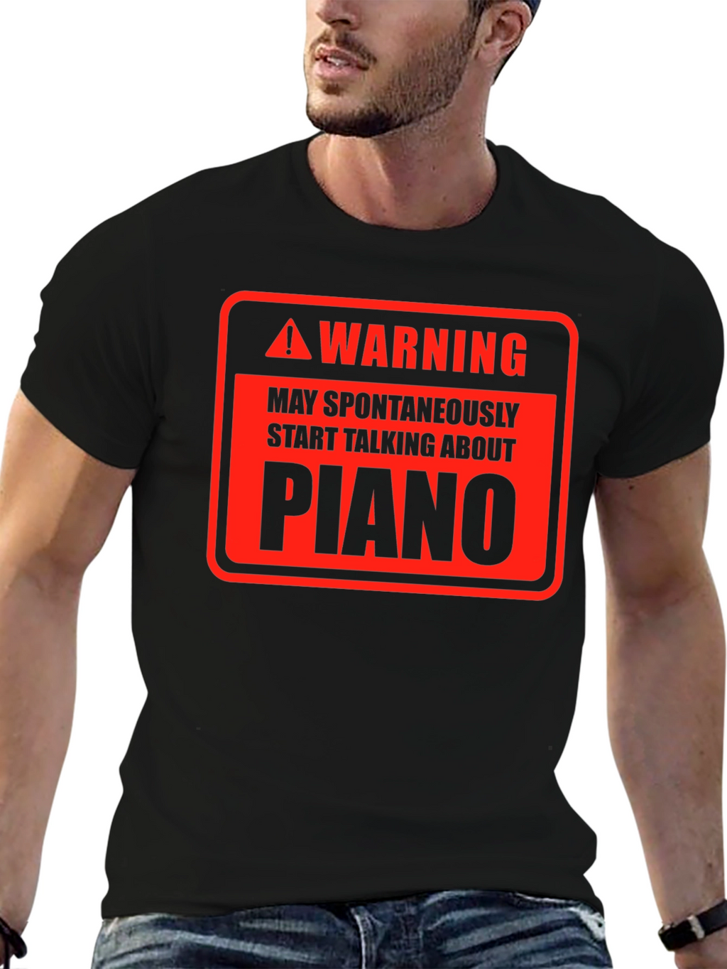 Warning Piano T-Shirt - Spontaneous Musicality
