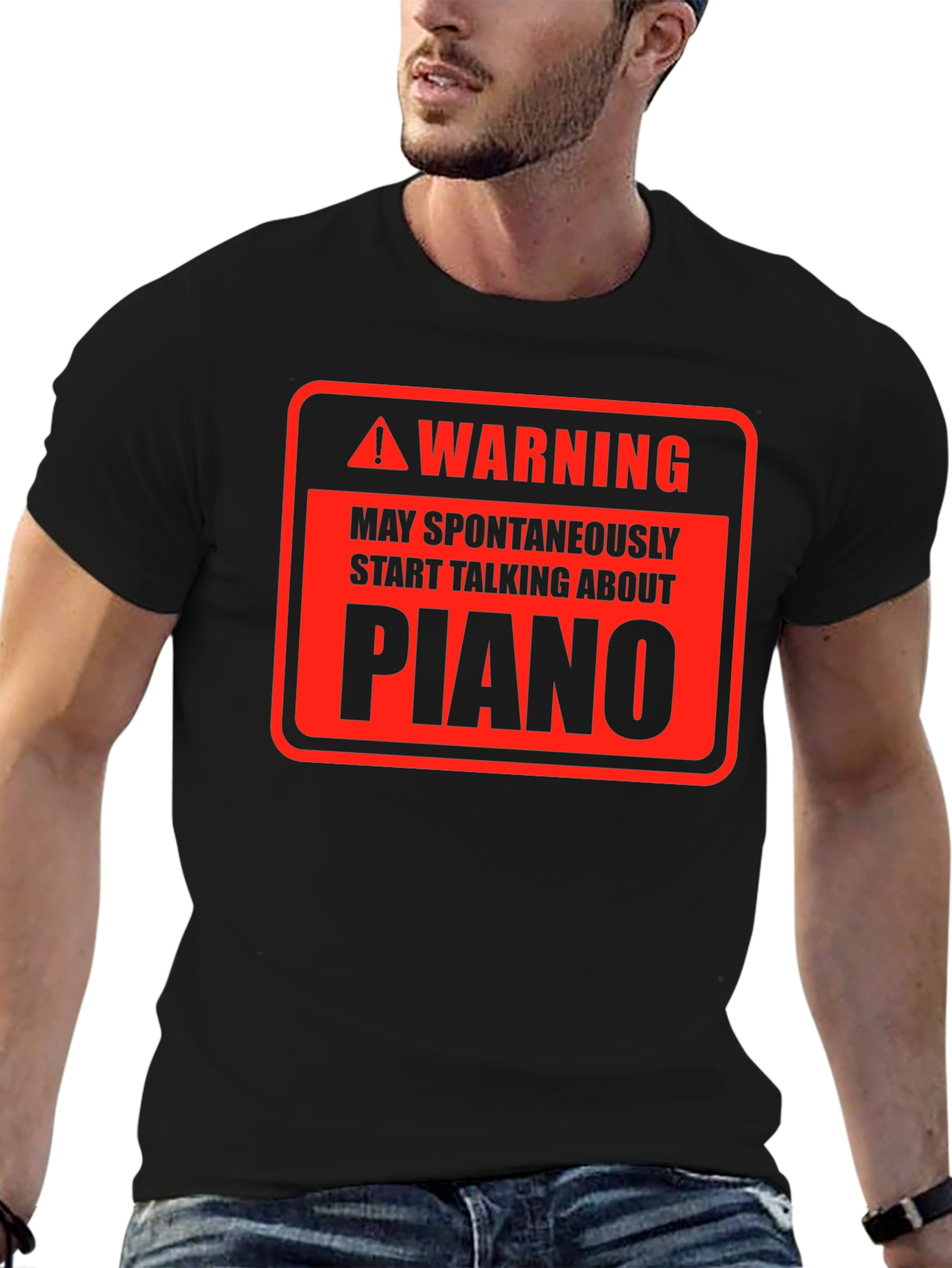 Warning Piano T-Shirt - Spontaneous Musicality