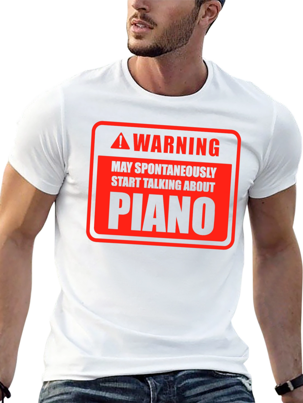 Warning Piano T-Shirt - Spontaneous Musicality
