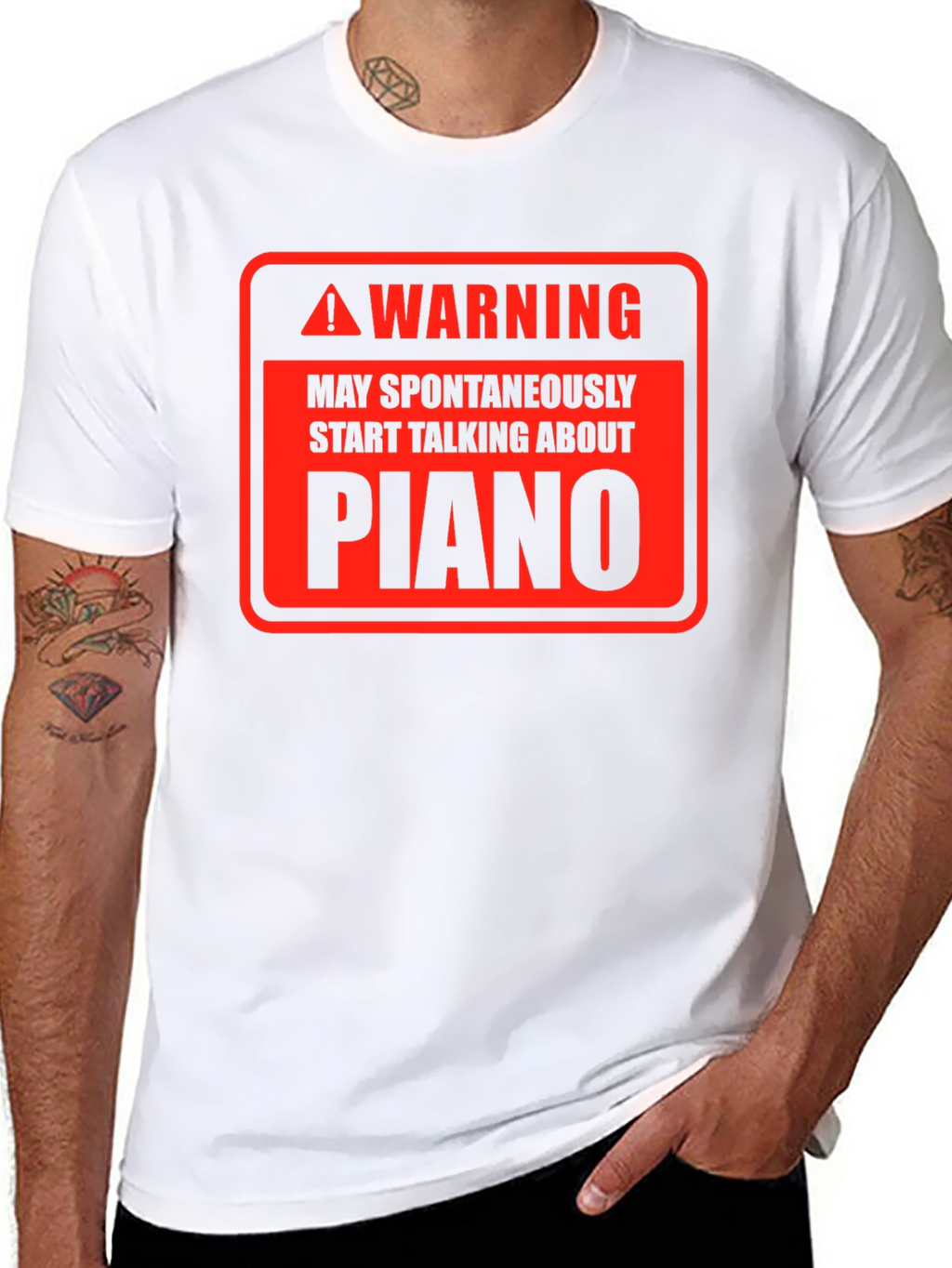 Warning Piano T-Shirt - Spontaneous Musicality