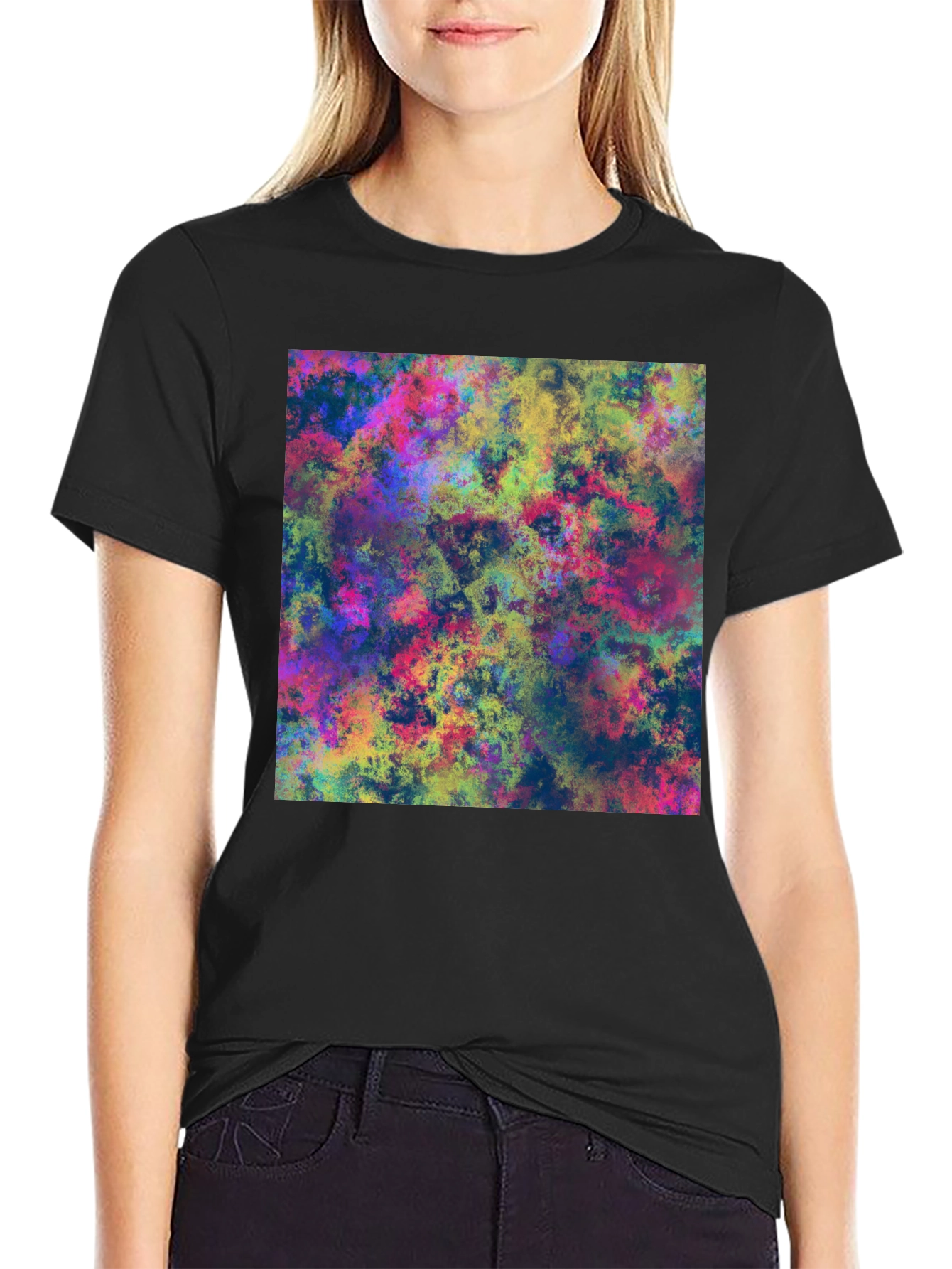 Abstract Art Print Black T-Shirt