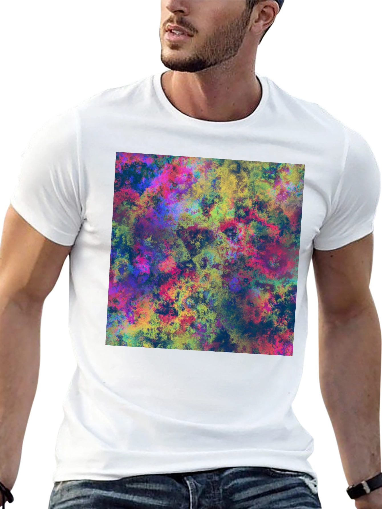 Abstract Art Print Black T-Shirt