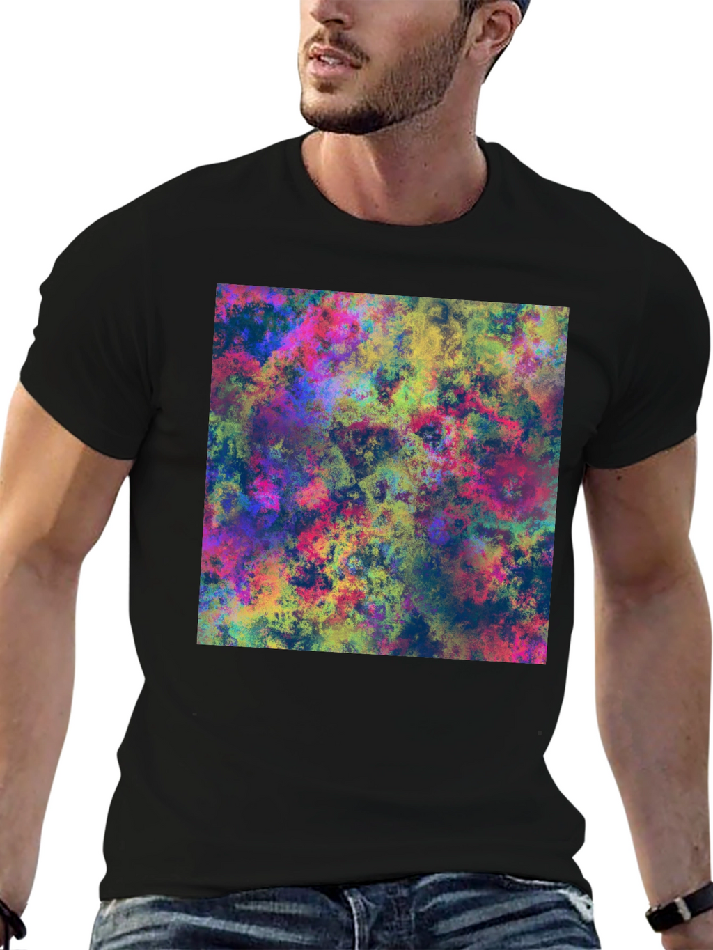 Abstract Art Print Black T-Shirt