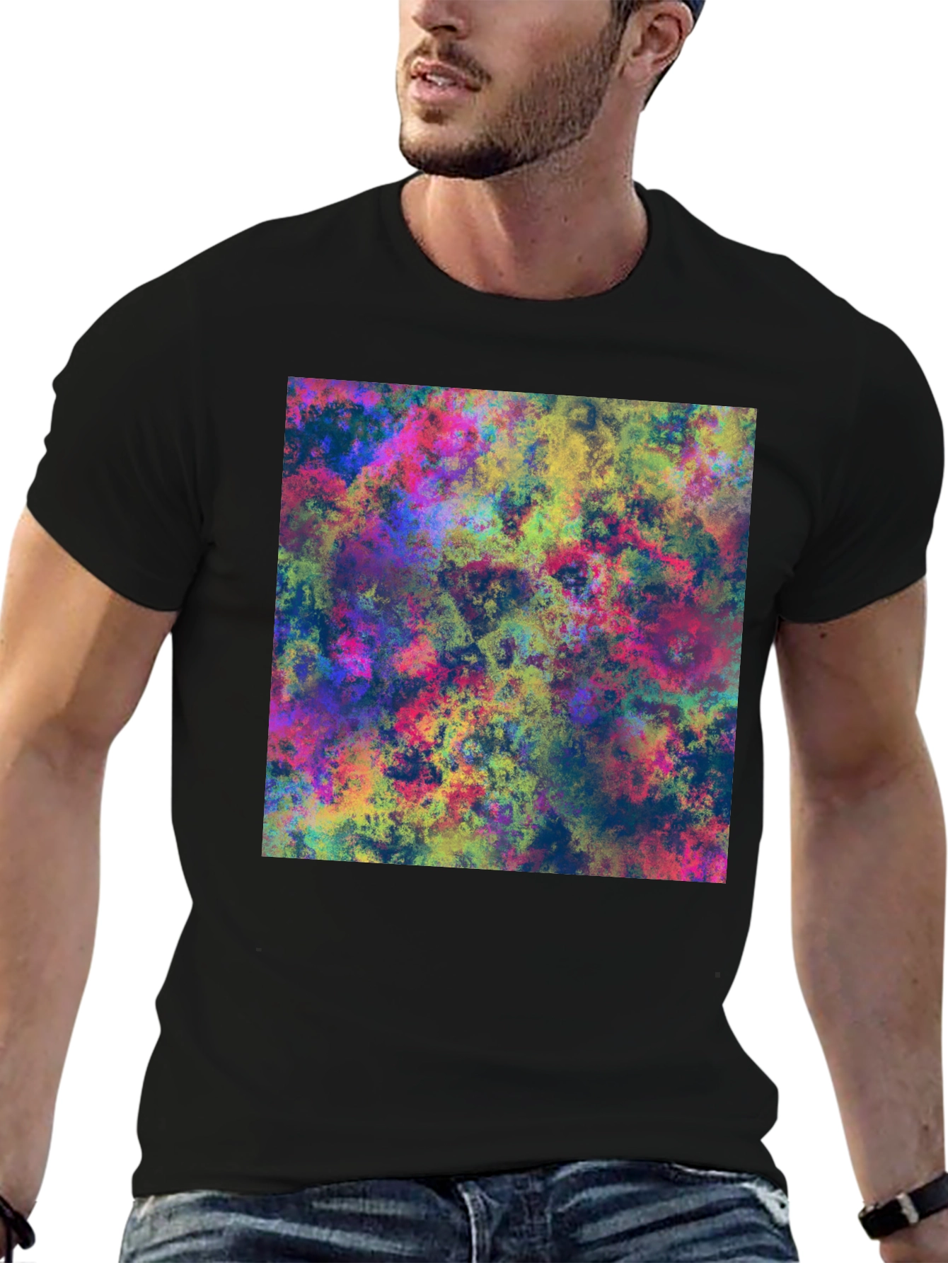Abstract Art Print Black T-Shirt