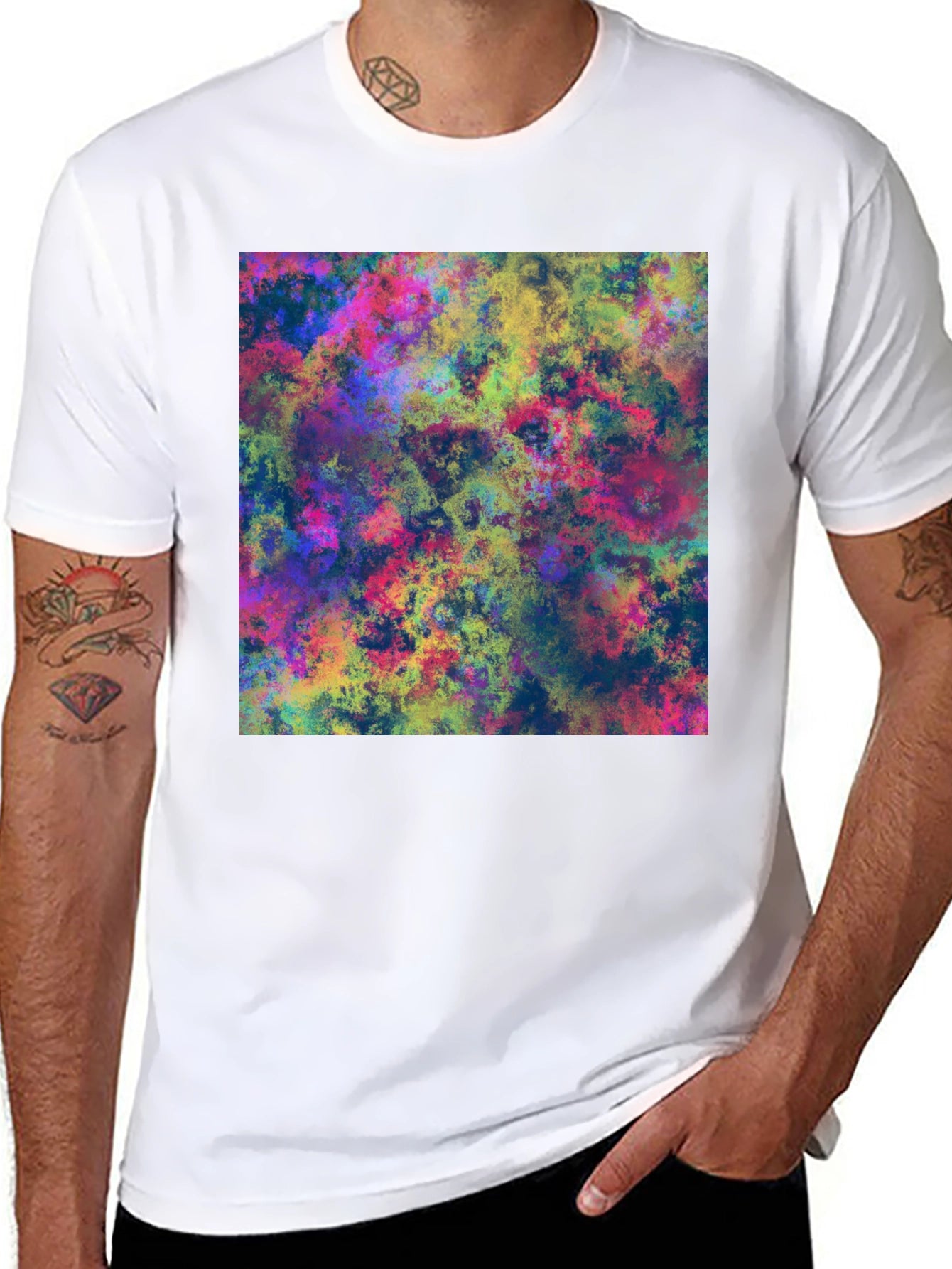 Abstract Art Print Black T-Shirt