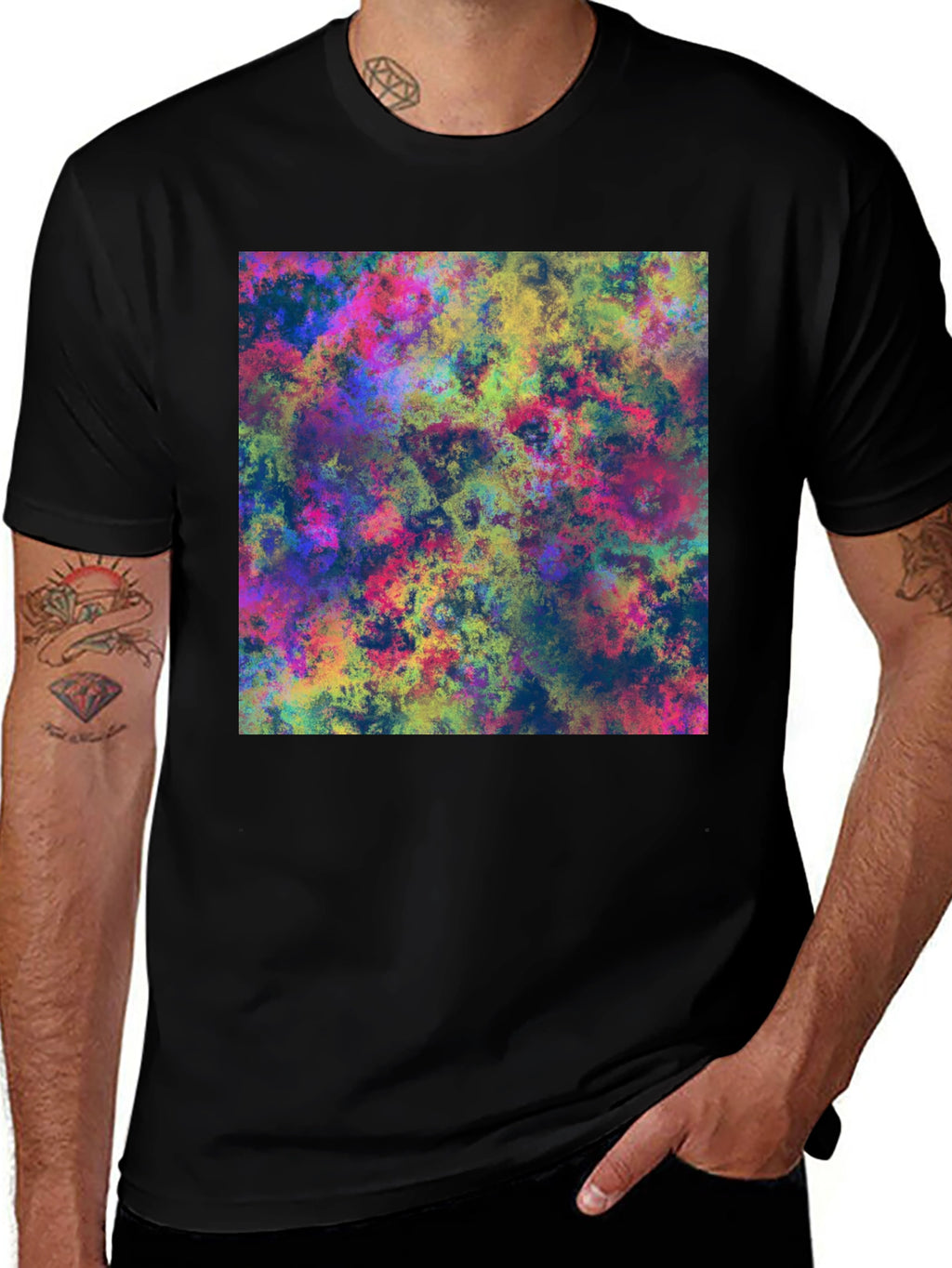 Abstract Art Print Black T-Shirt