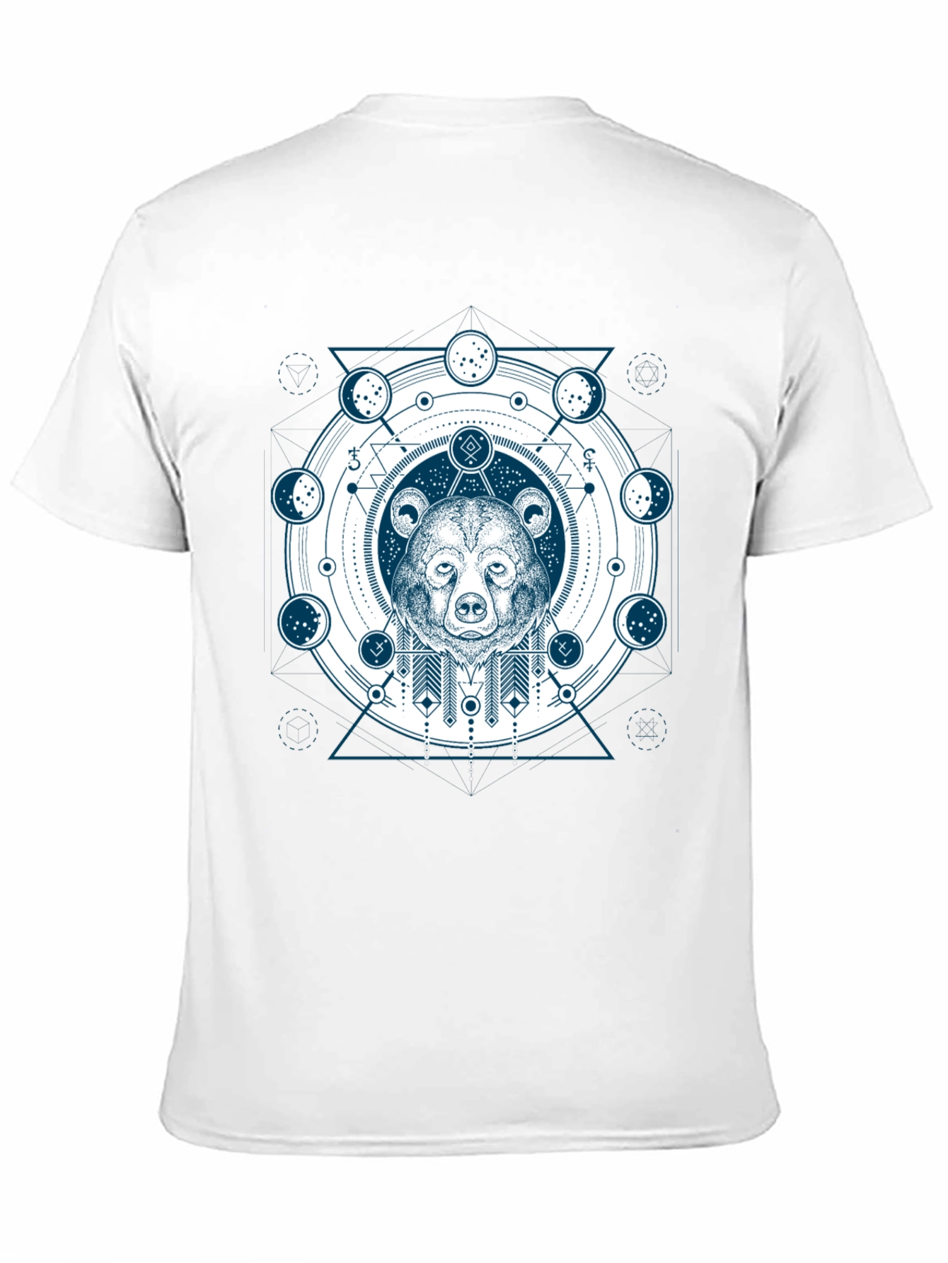 Geometric Bear Graphic Print T-Shirt