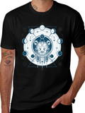 Geometric Bear Graphic Print T-Shirt