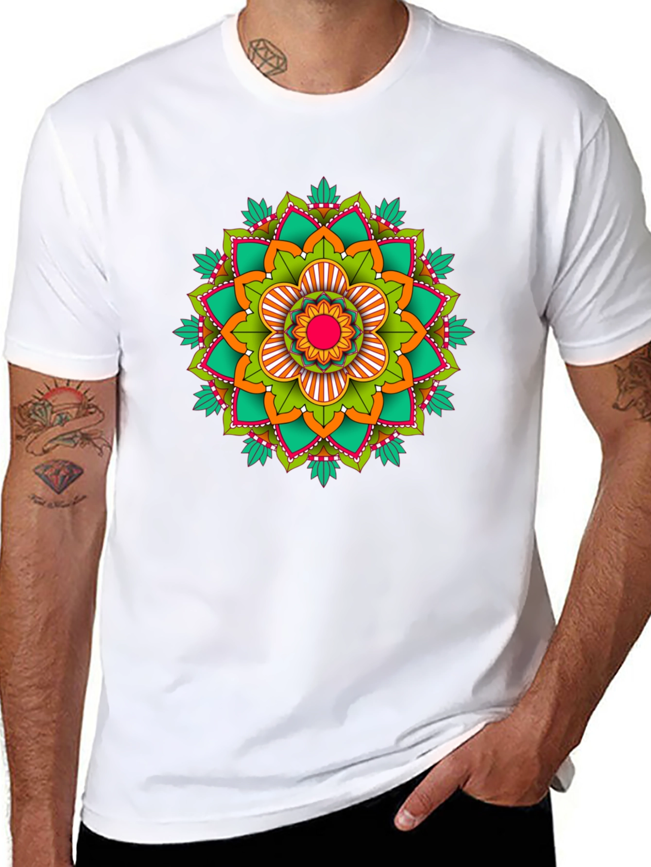 Mandala Graphic Print Black T-Shirt